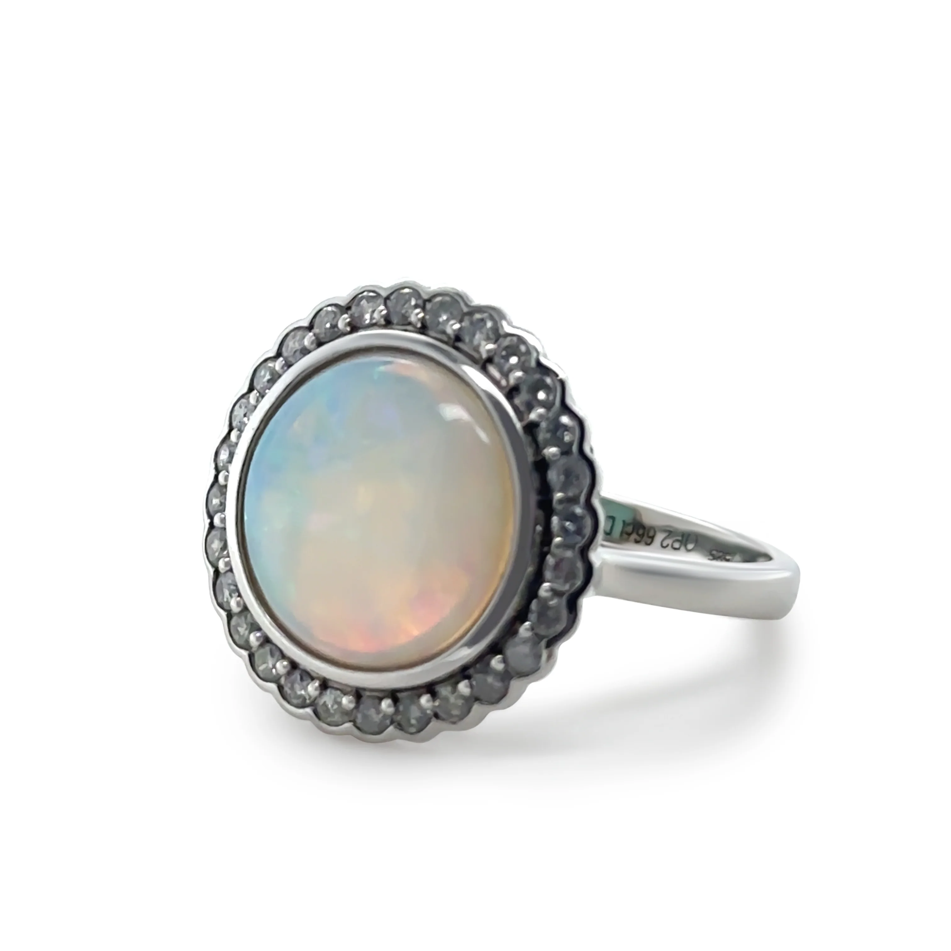 14ct White Gold Andamooka Opal and Diamond Ring 3.04ct - Image 7