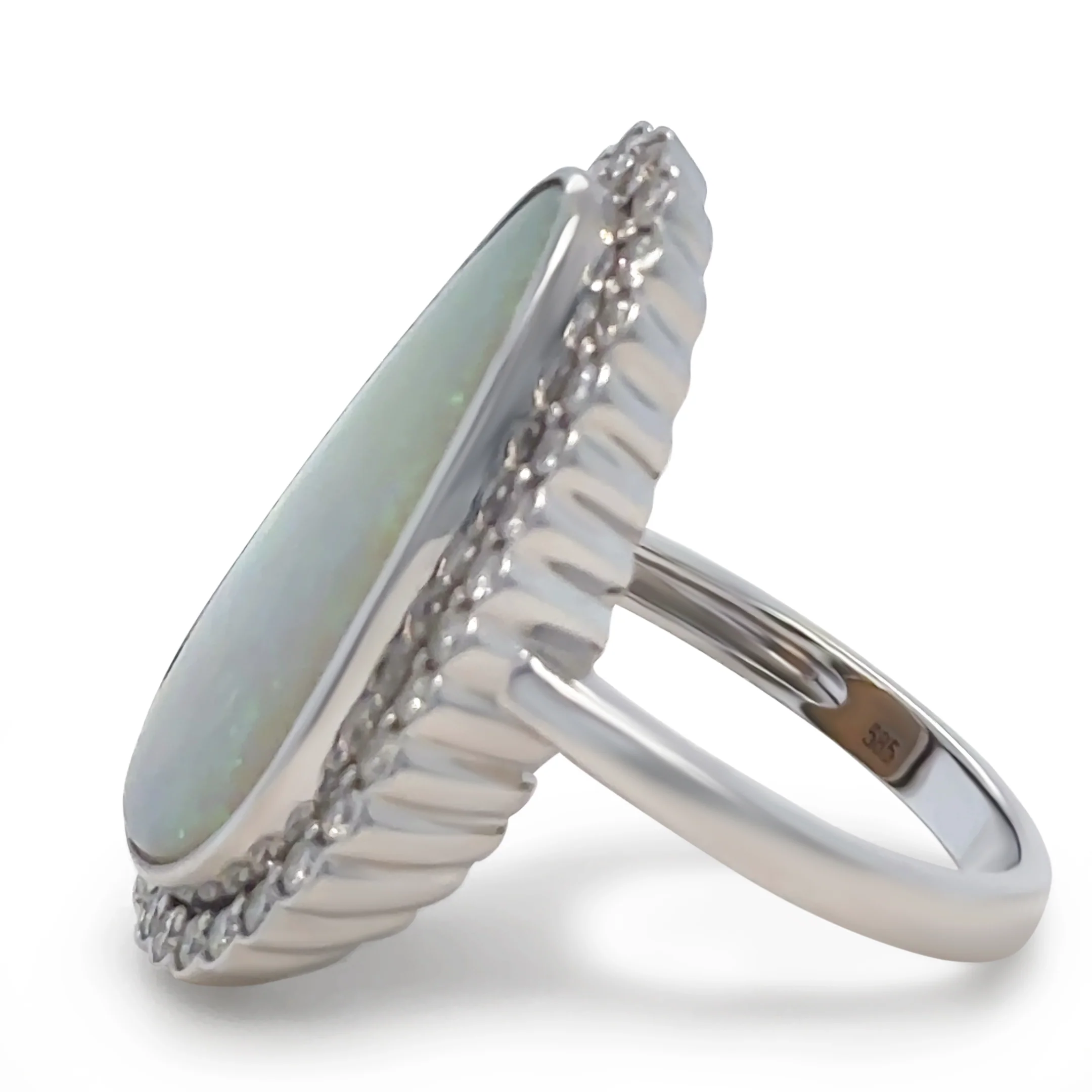 14ct White Gold Opal and Diamond Dress Ring 4.70ct - Image 5