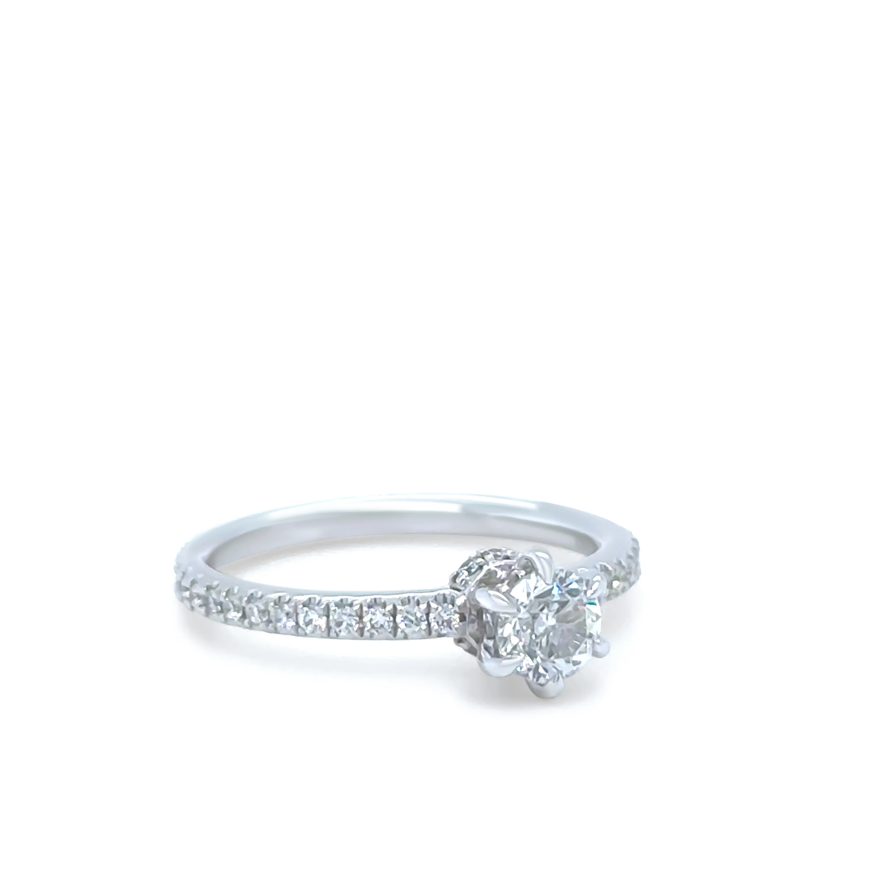 14ct White & Rose Gold Diamond Halo Ring 1.15ct - Image 2