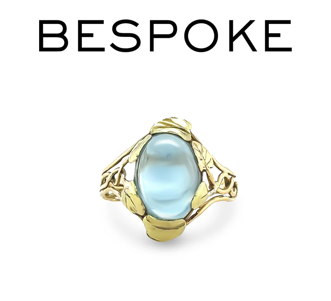 14ct Yellow and Green Gold Aquamarine Floral Ring 3.75ct
