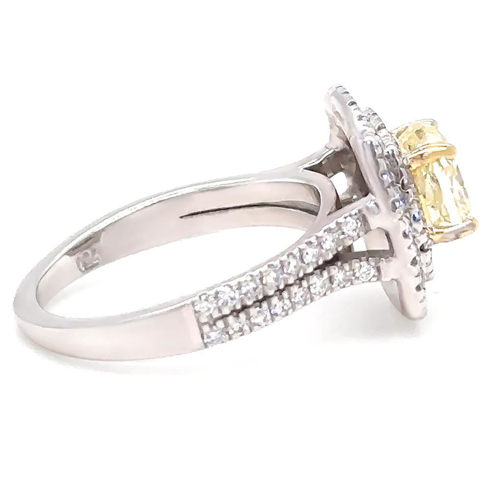 18ct White Gold Cushion Cut Diamond Halo Ring 1.00ct 6.5g - Image 4