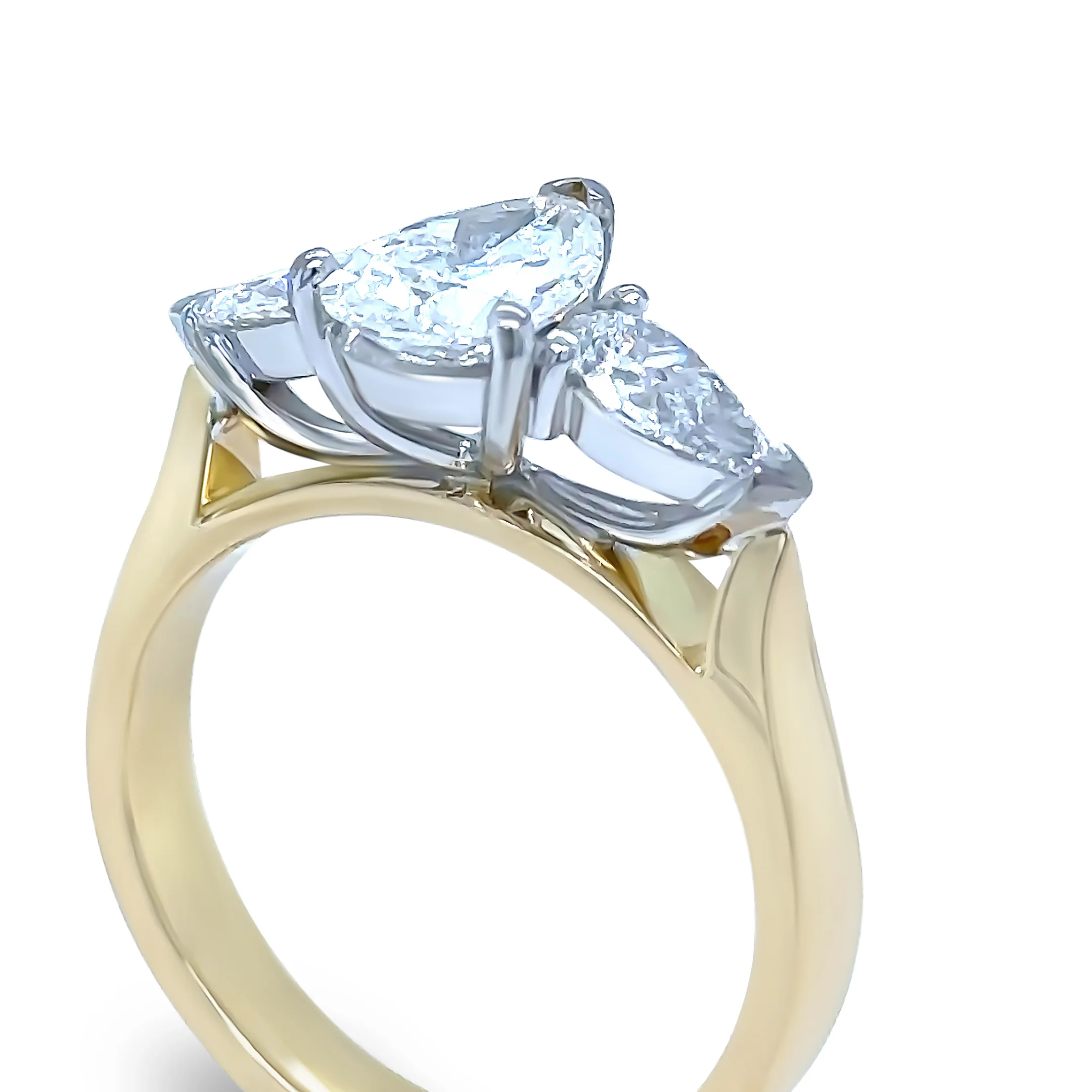 DCLA 18ct Yellow and White Gold 3-Stone Diamond Engagement Ring 2.41ct - Image 7