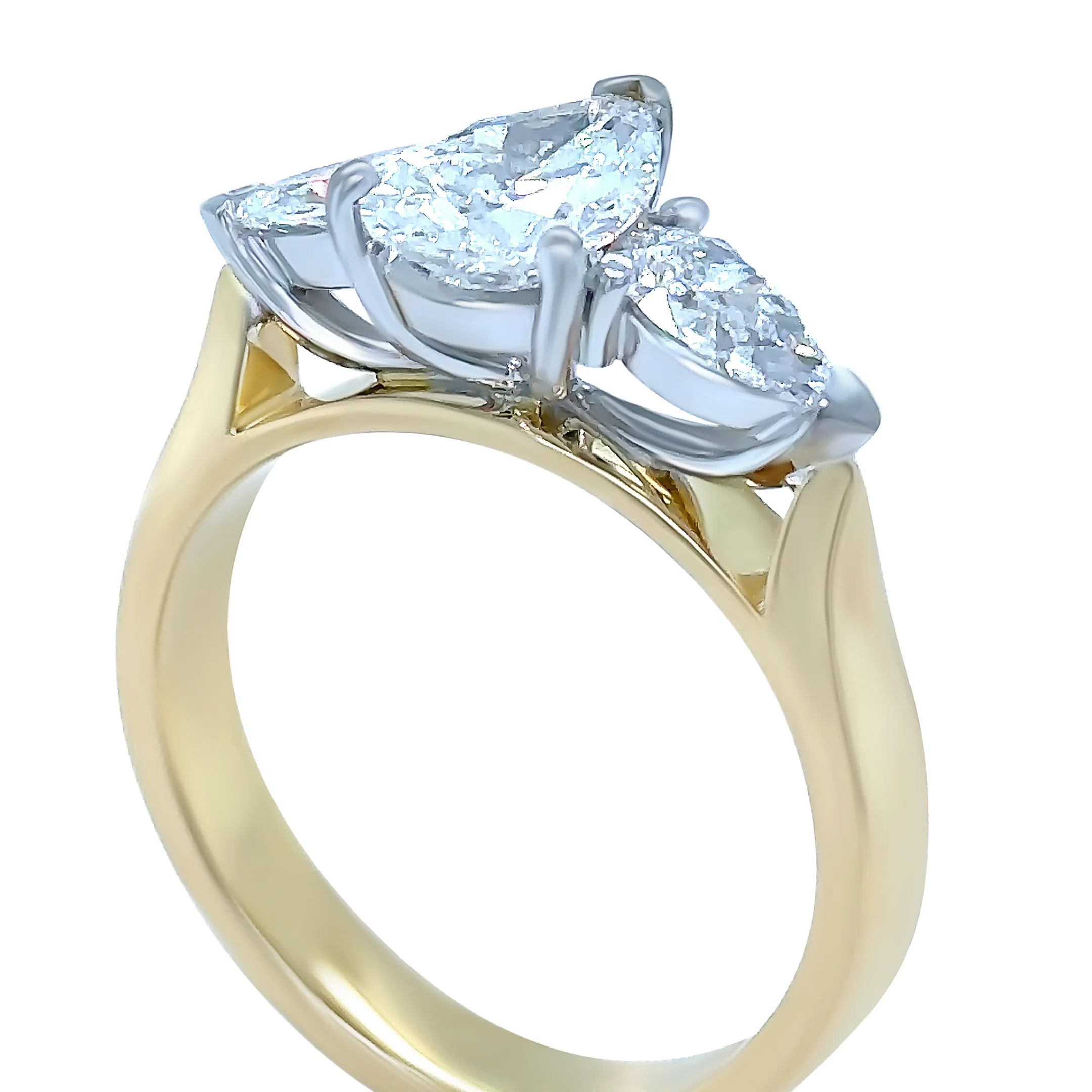 DCLA 18ct Yellow and White Gold 3-Stone Diamond Engagement Ring 2.41ct - Image 9