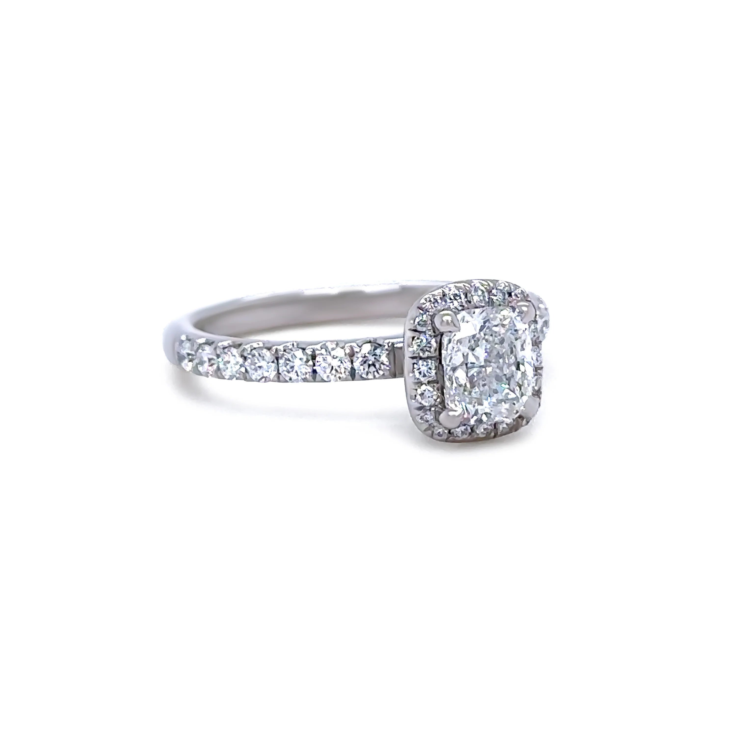 GIA 18ct White Gold Cushion Cut Diamond Engagement Ring 1.52ct - Image 2