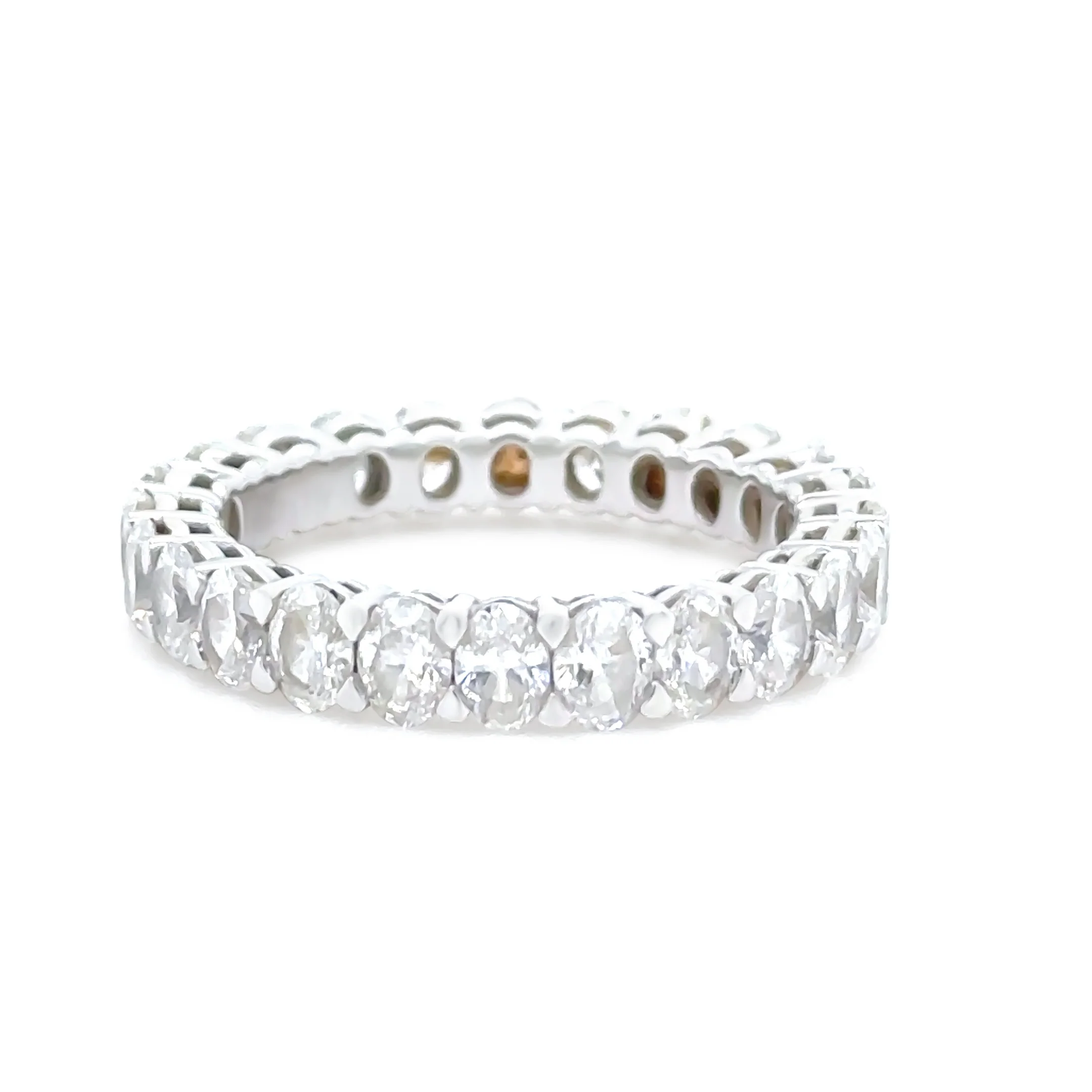 18ct White Gold Oval Diamond Eternity Ring 3.45ct - Image 2