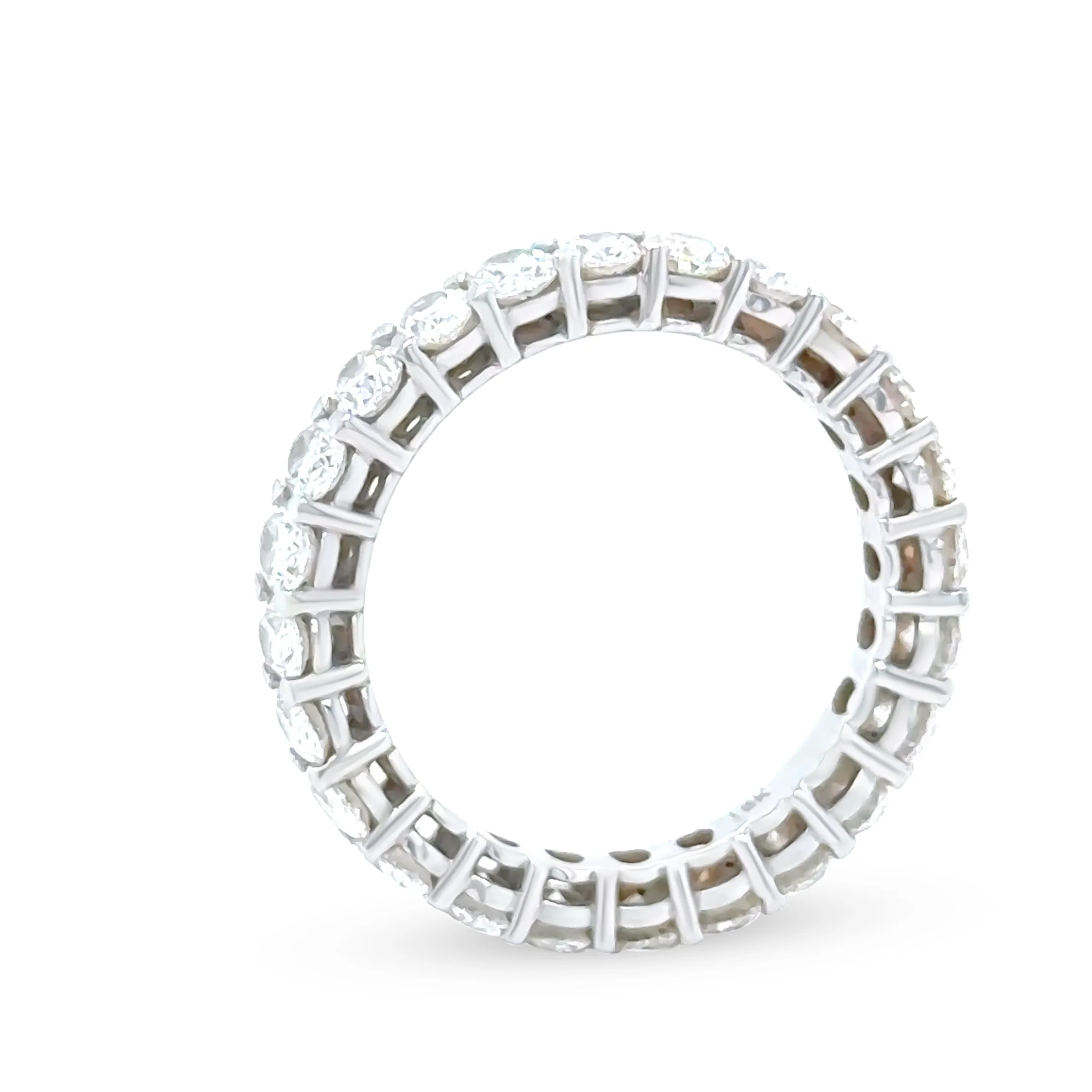 18ct White Gold Oval Diamond Eternity Ring 3.45ct - Image 4