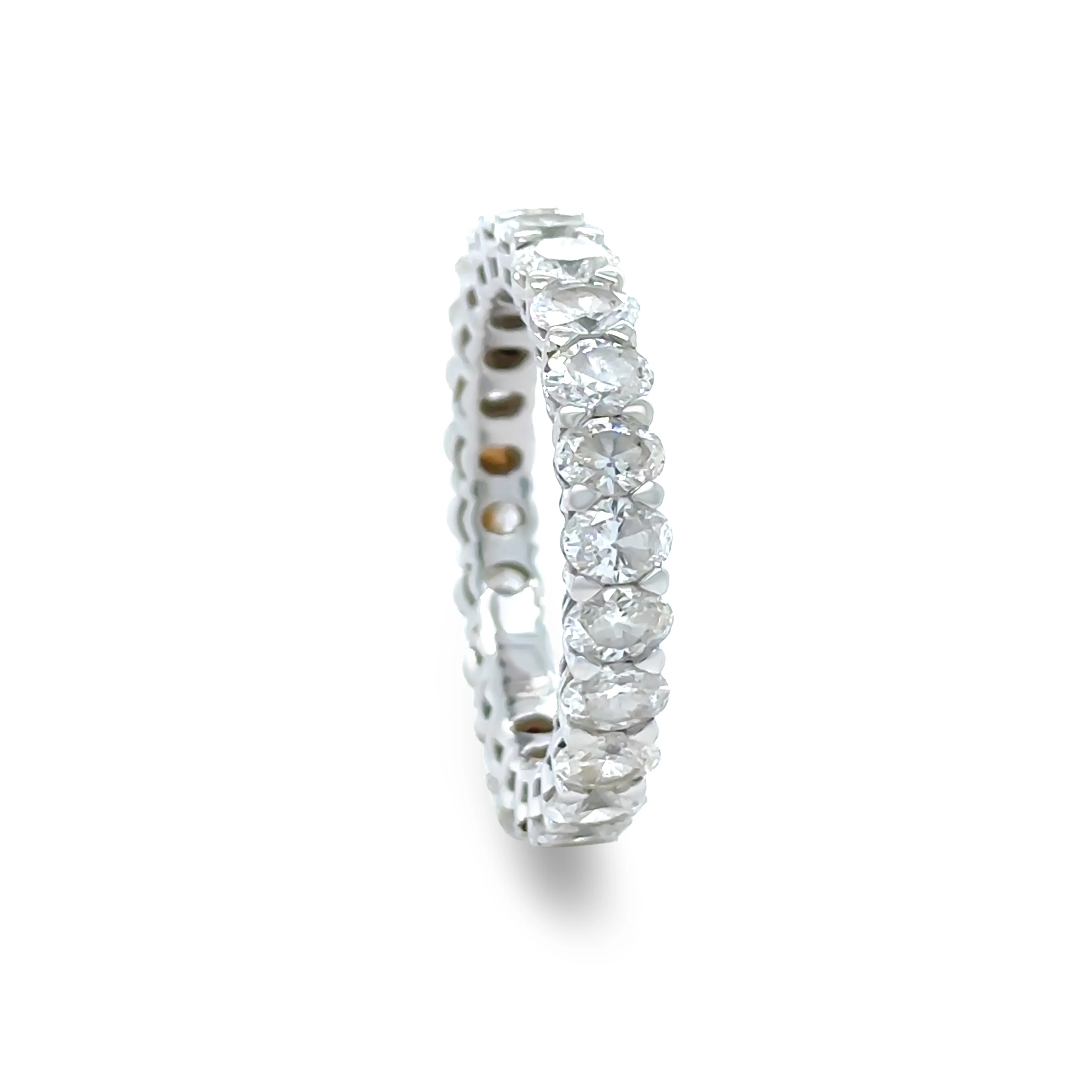 18ct White Gold Oval Diamond Eternity Ring 3.45ct - Image 5