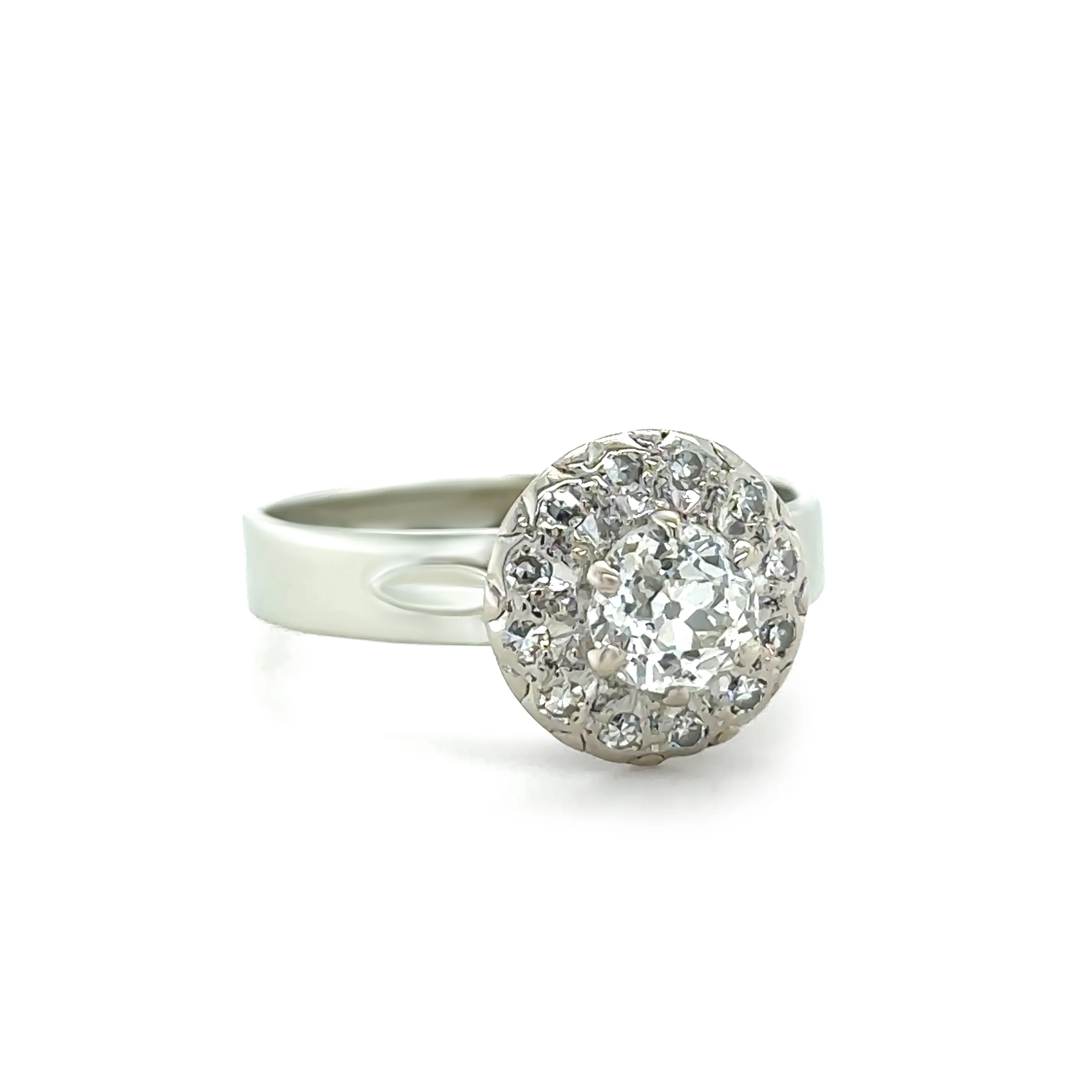 18ct White Gold Palladium & Platinum Diamond Ring 0.87ct 5.5g - Image 2