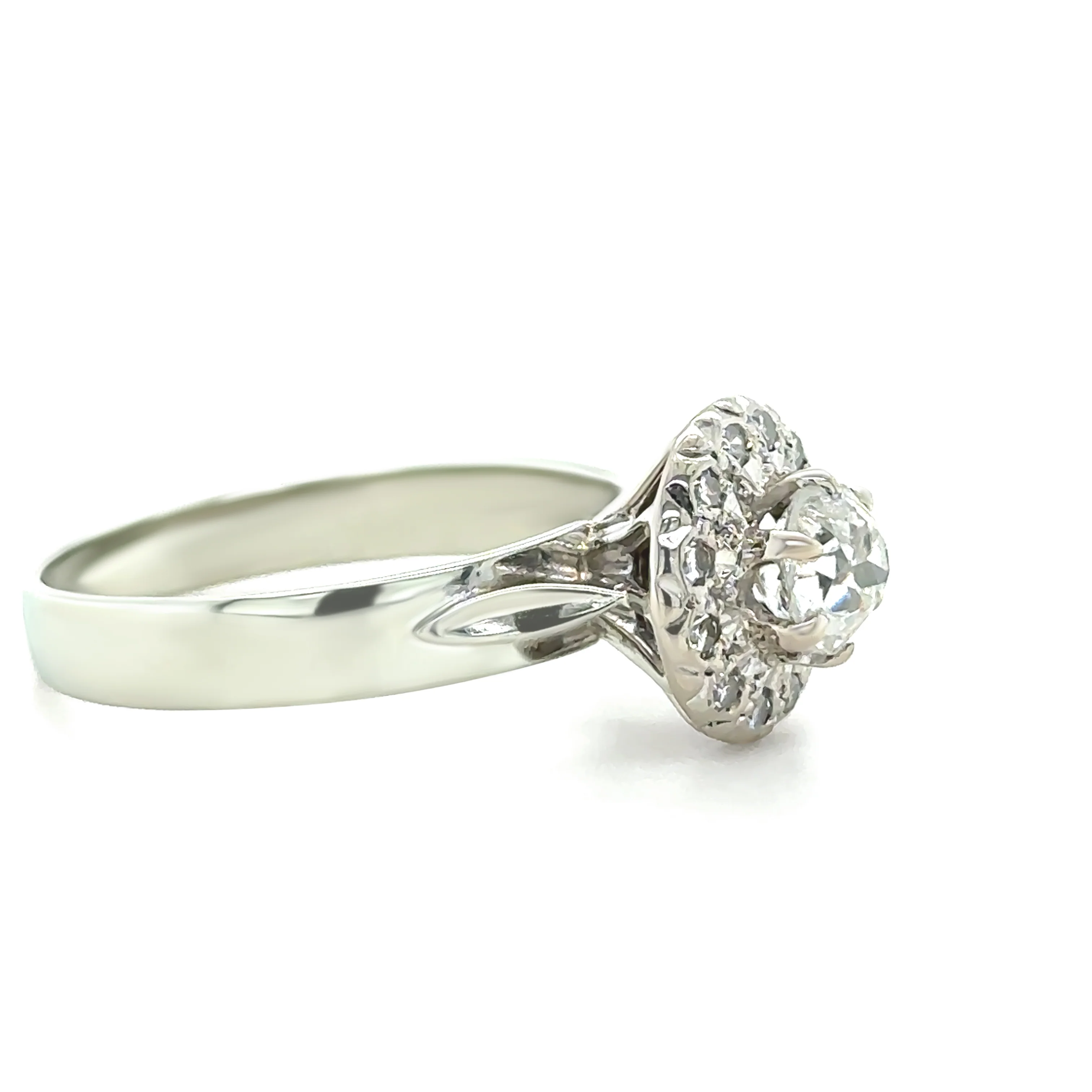 18ct White Gold Palladium & Platinum Diamond Ring 0.87ct 5.5g - Image 3