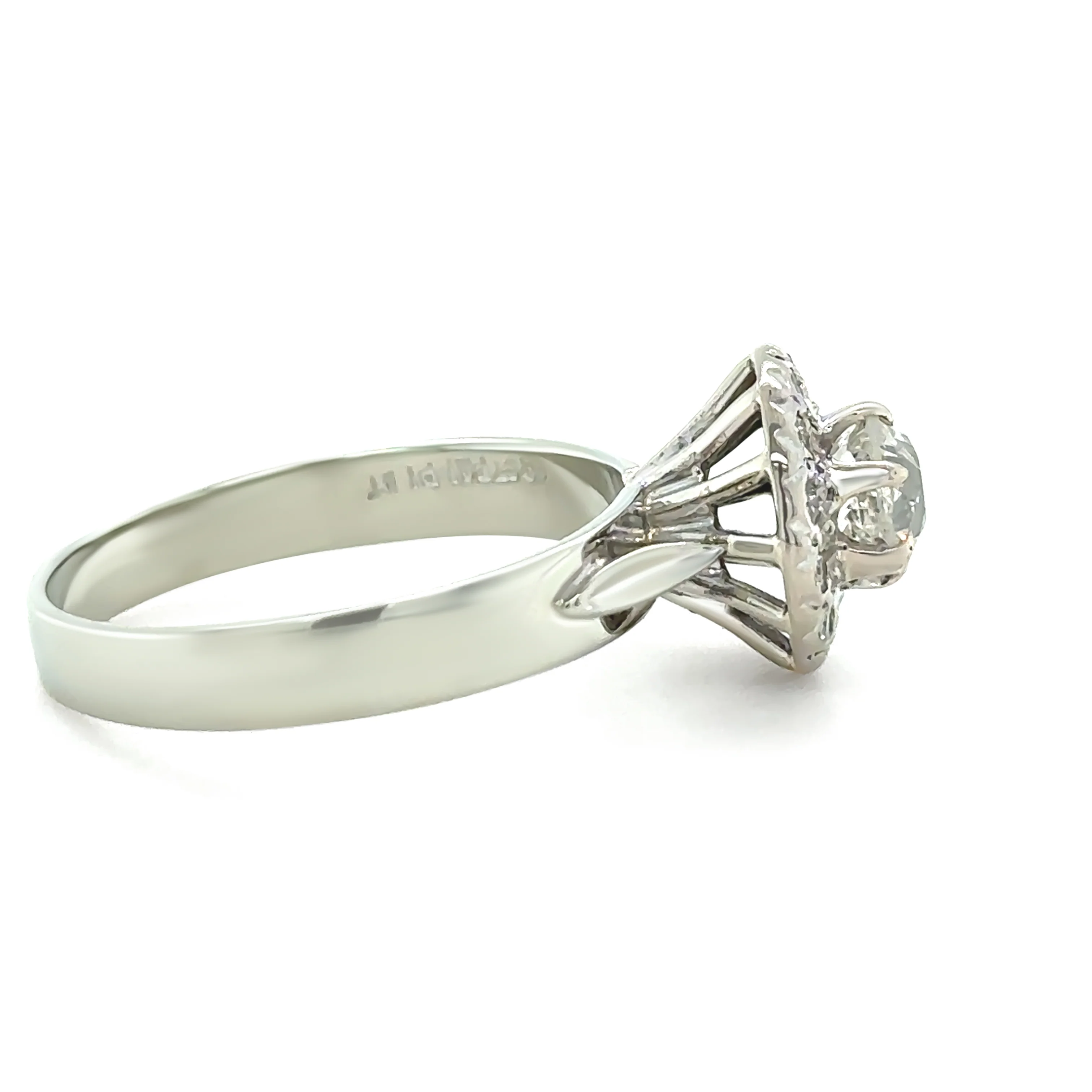 18ct White Gold Palladium & Platinum Diamond Ring 0.87ct 5.5g - Image 4