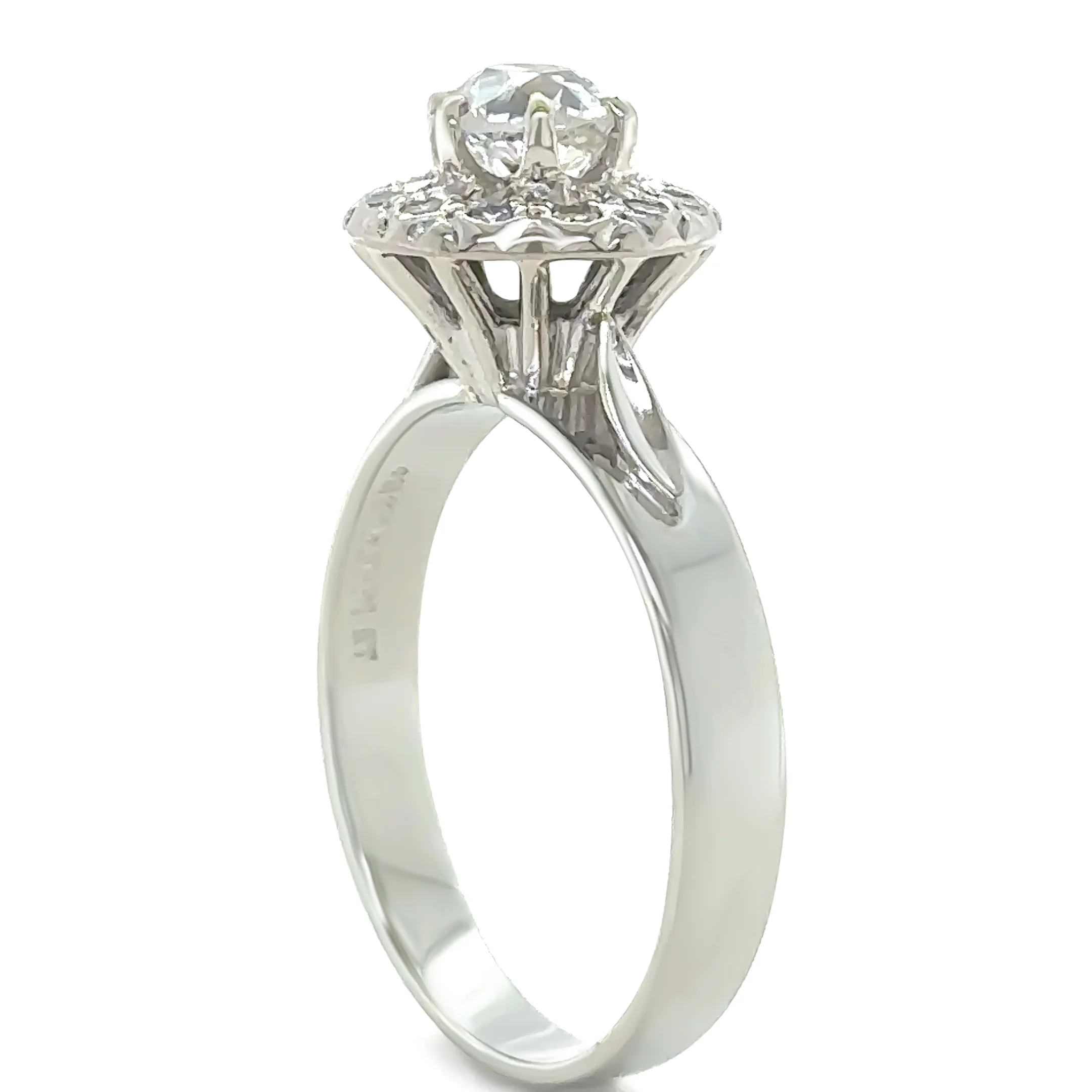 18ct White Gold Palladium & Platinum Diamond Ring 0.87ct 5.5g - Image 6