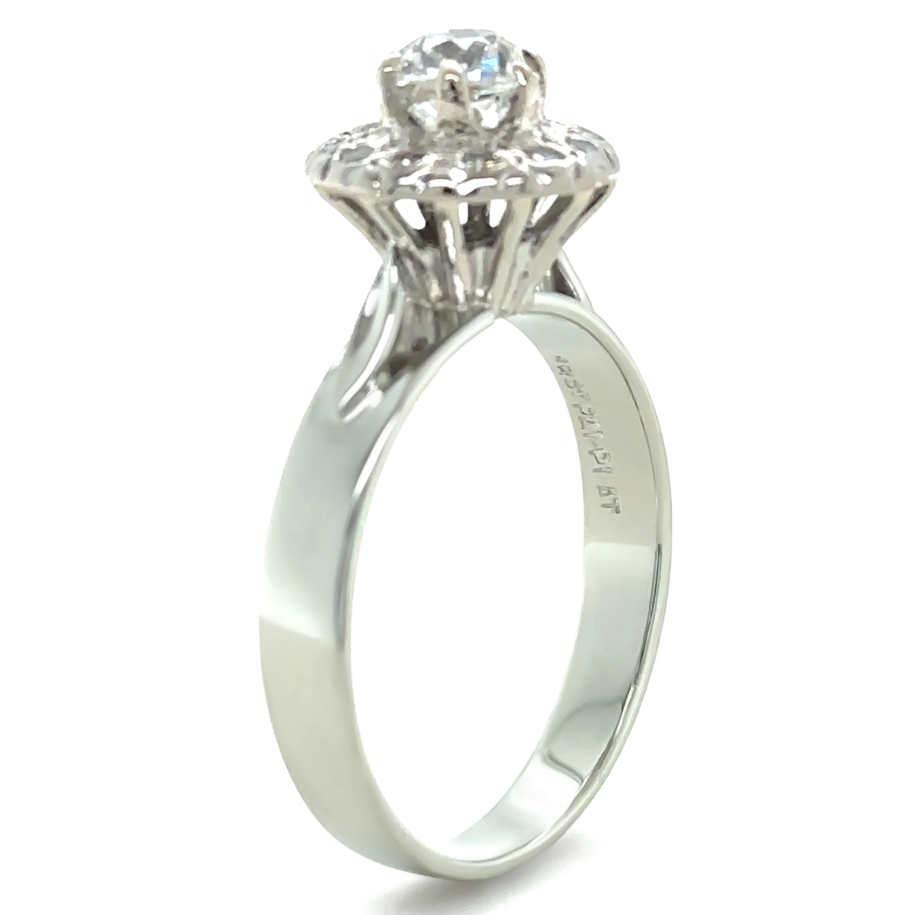 18ct White Gold Palladium & Platinum Diamond Ring 0.87ct 5.5g - Image 7