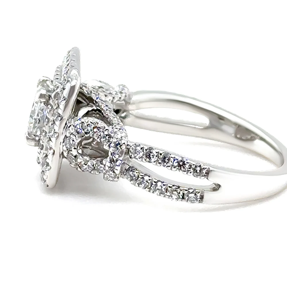18ct White Gold Princess Cut Diamond Halo Ring 1.85ct 6.3g - Image 6