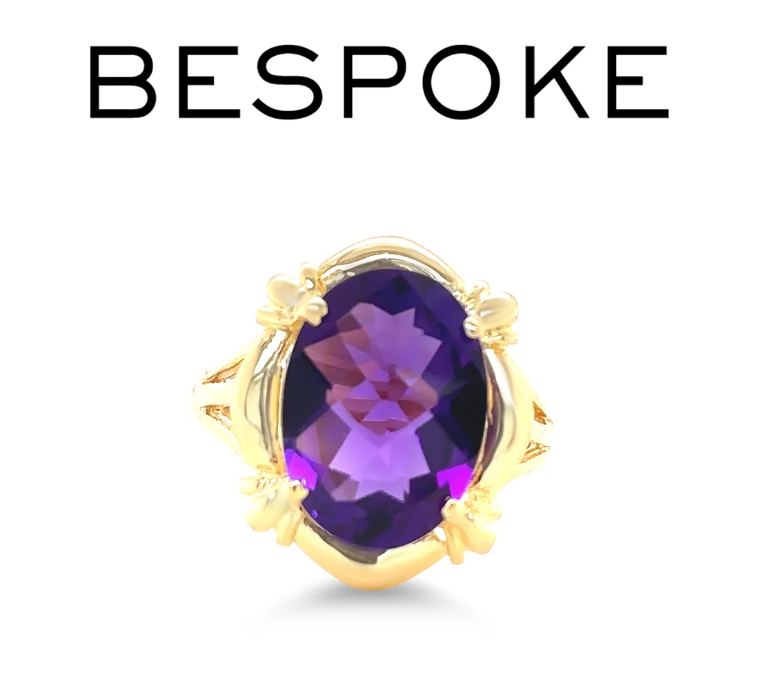 18ct Yellow Gold Amethyst Ring 6.70ct 5.67g