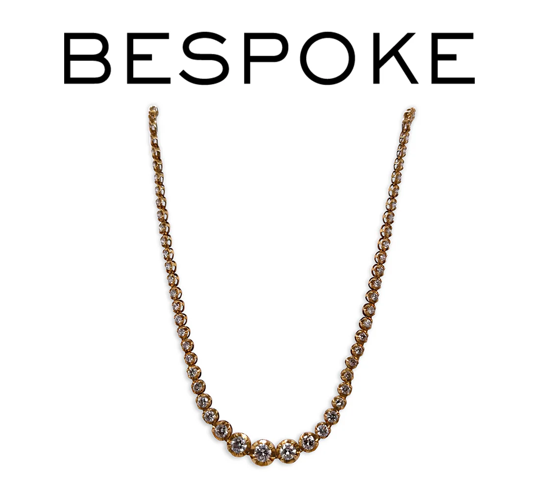 18ct Yellow Gold Diamond Tennis Necklace 3.00ct 8.3g