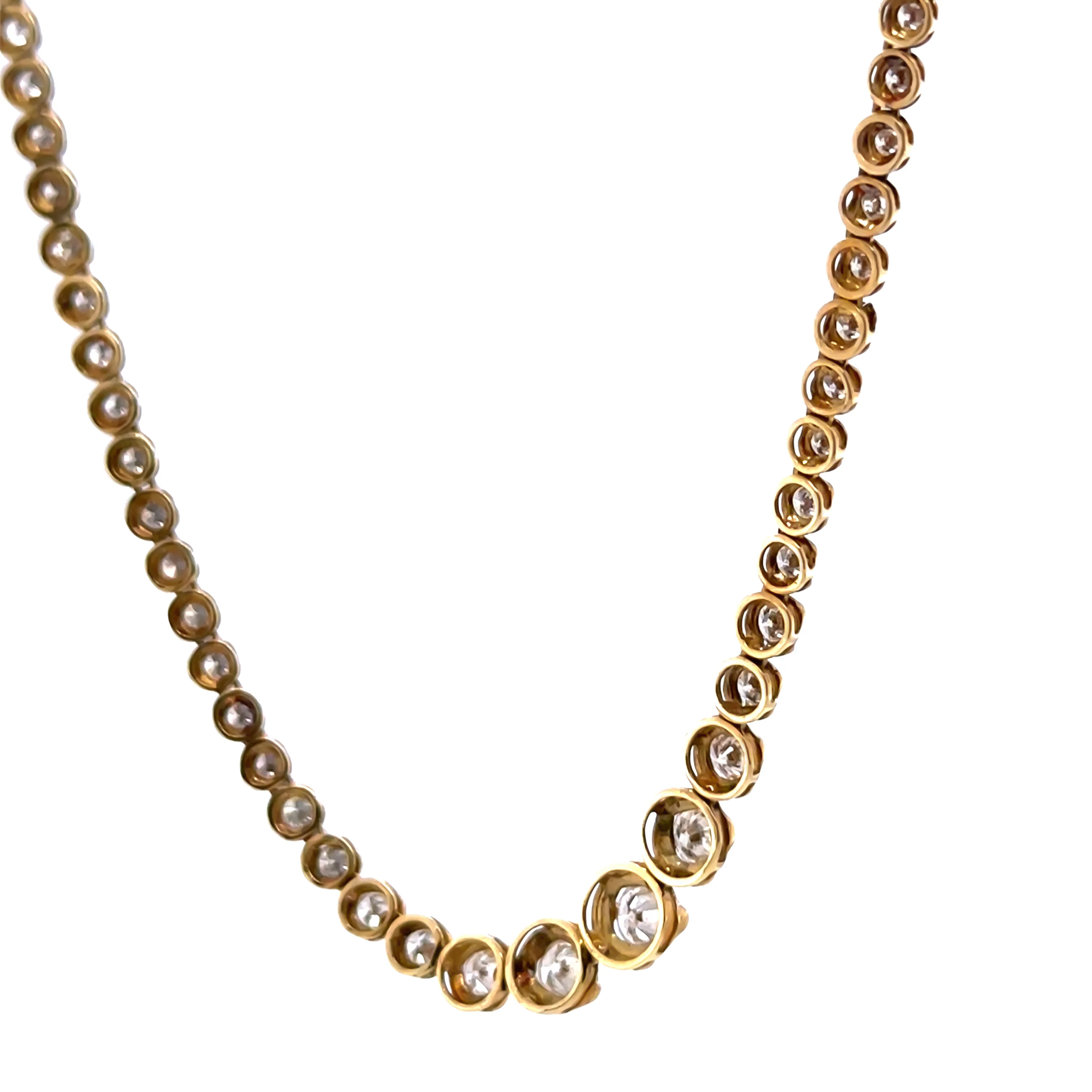 18ct Yellow Gold Diamond Tennis Necklace 3.00ct 8.3g - Image 3
