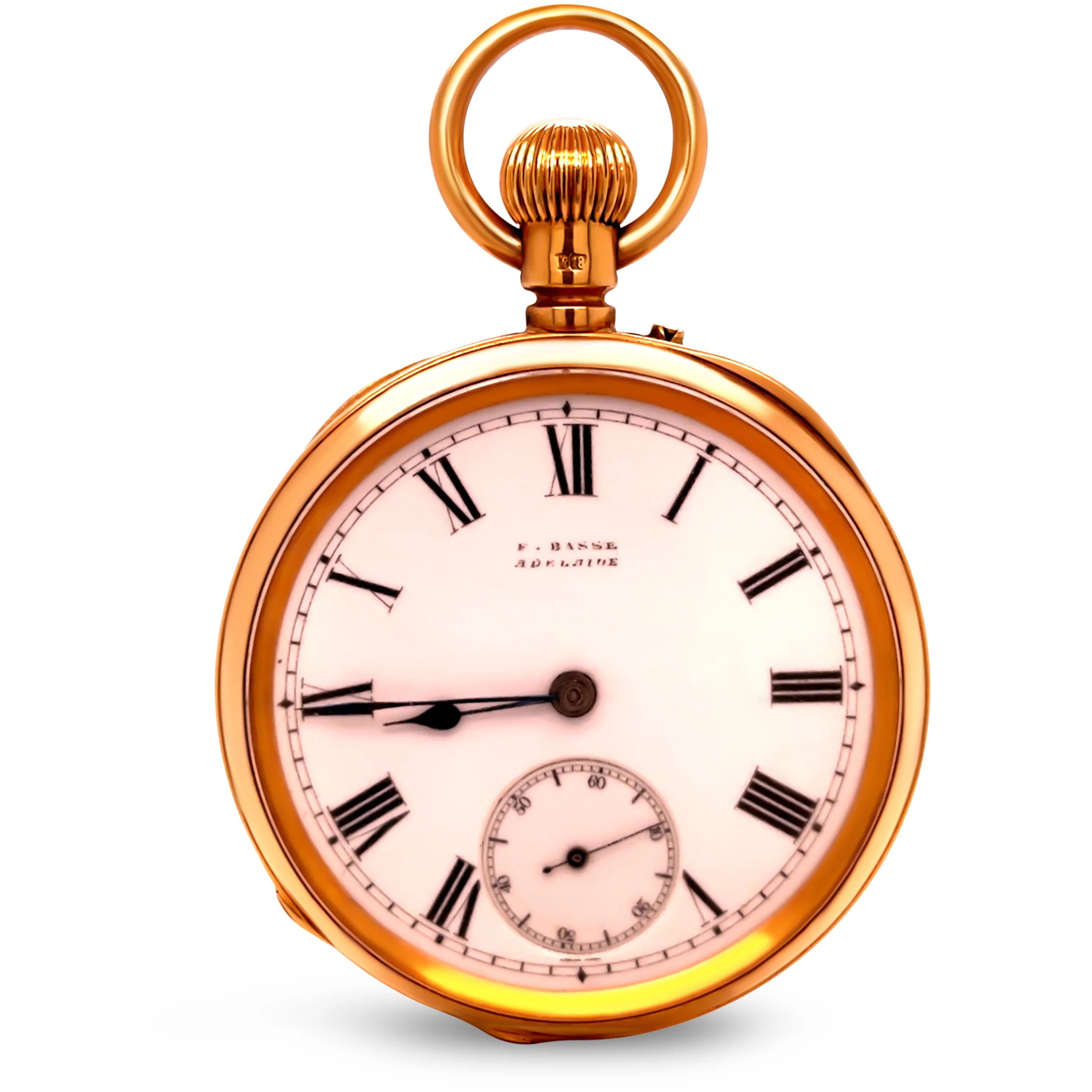 18ct Yellow Gold Open Dial Pocket Watch – 1881 – 80.9g - Image 3