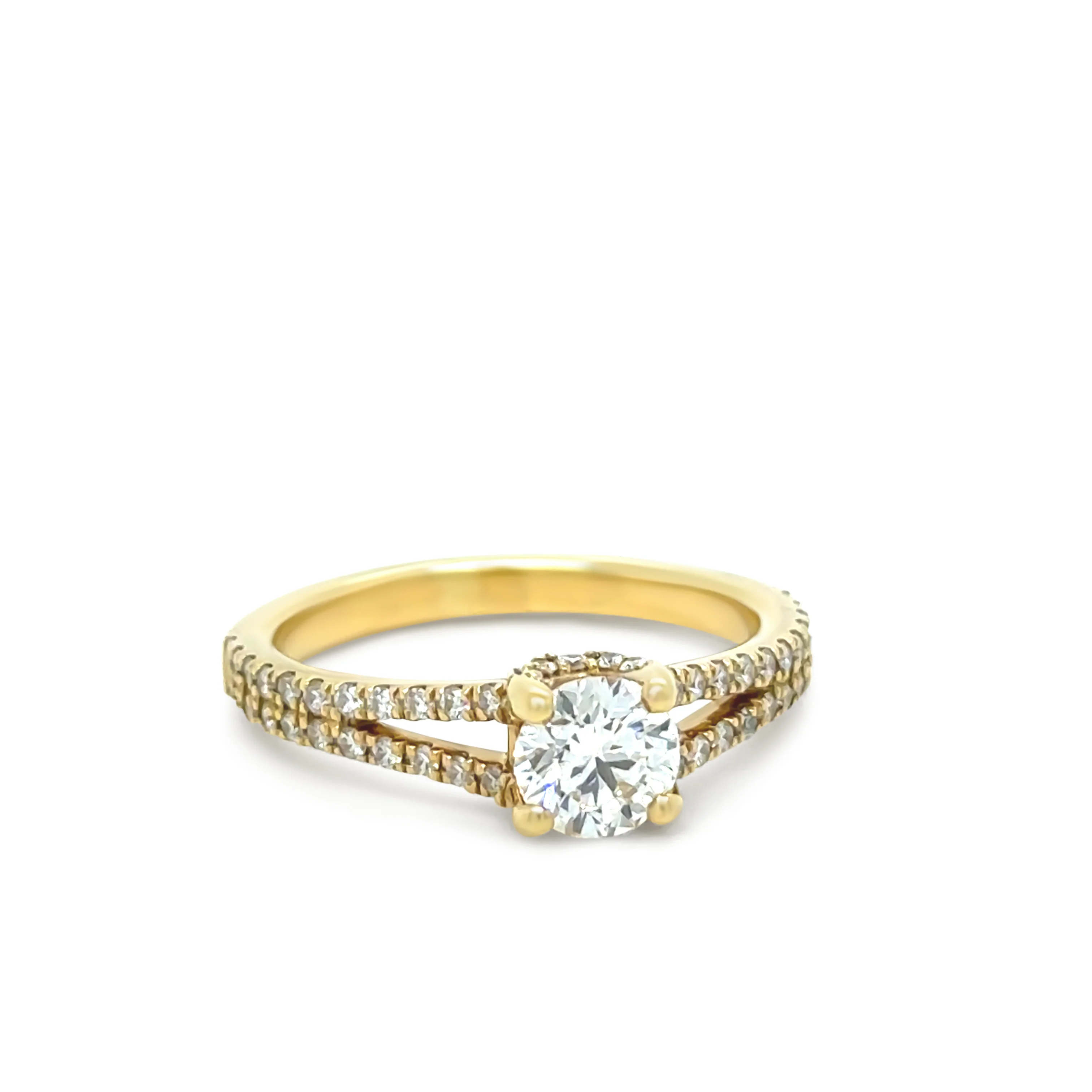 18ct Yellow Gold Round Brilliant Cut Diamond Ring 0.87ct - Image 2