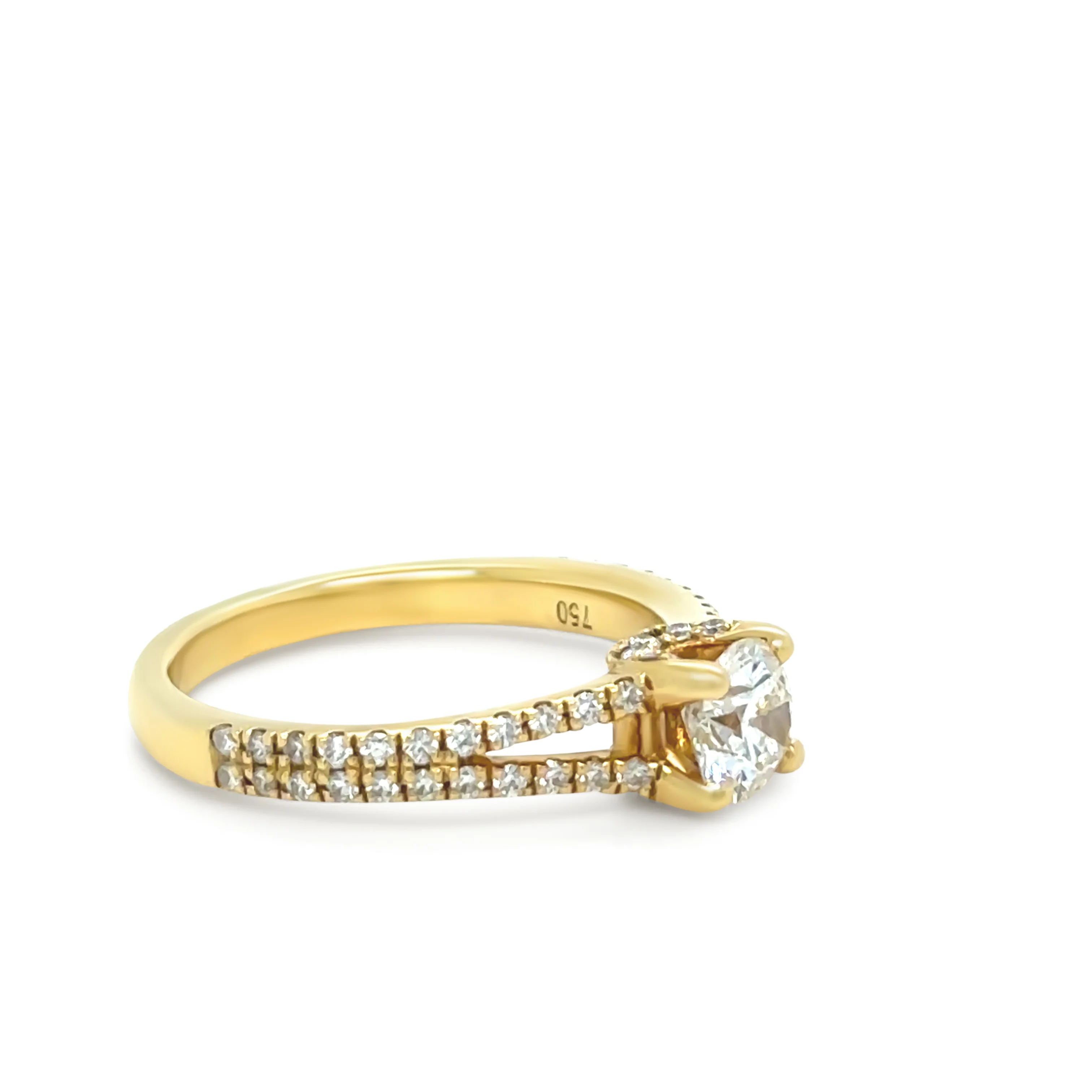 18ct Yellow Gold Round Brilliant Cut Diamond Ring 0.87ct - Image 3