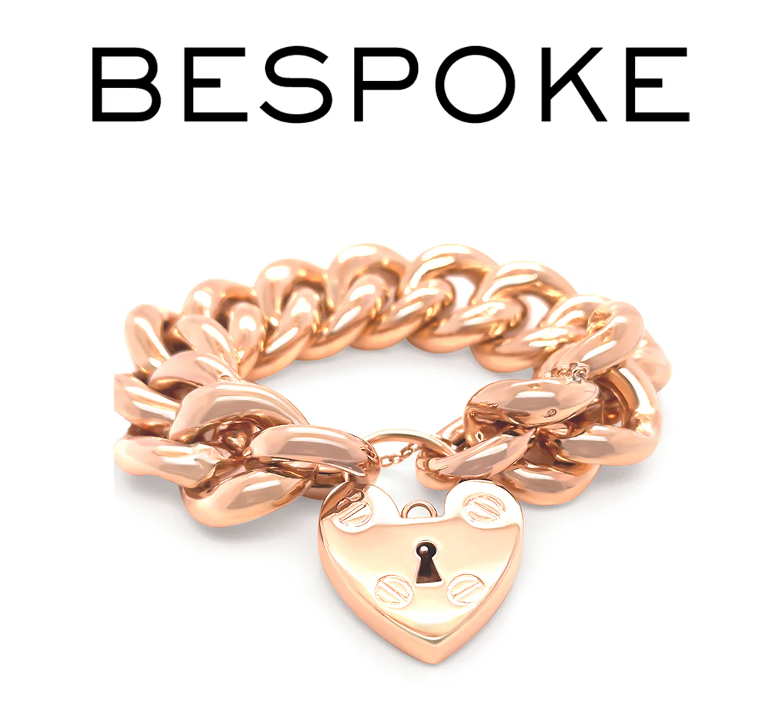 9ct Yellow Gold Curb Bracelet with Heart Padlock 98.27g
