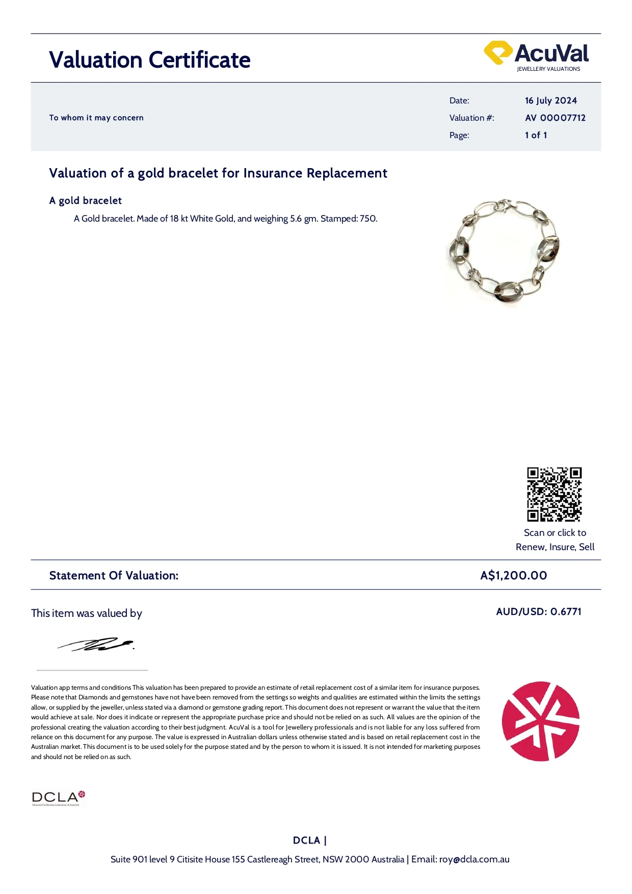 Bespoke 18ct White Gold Bracelet 5.6g - Image 4