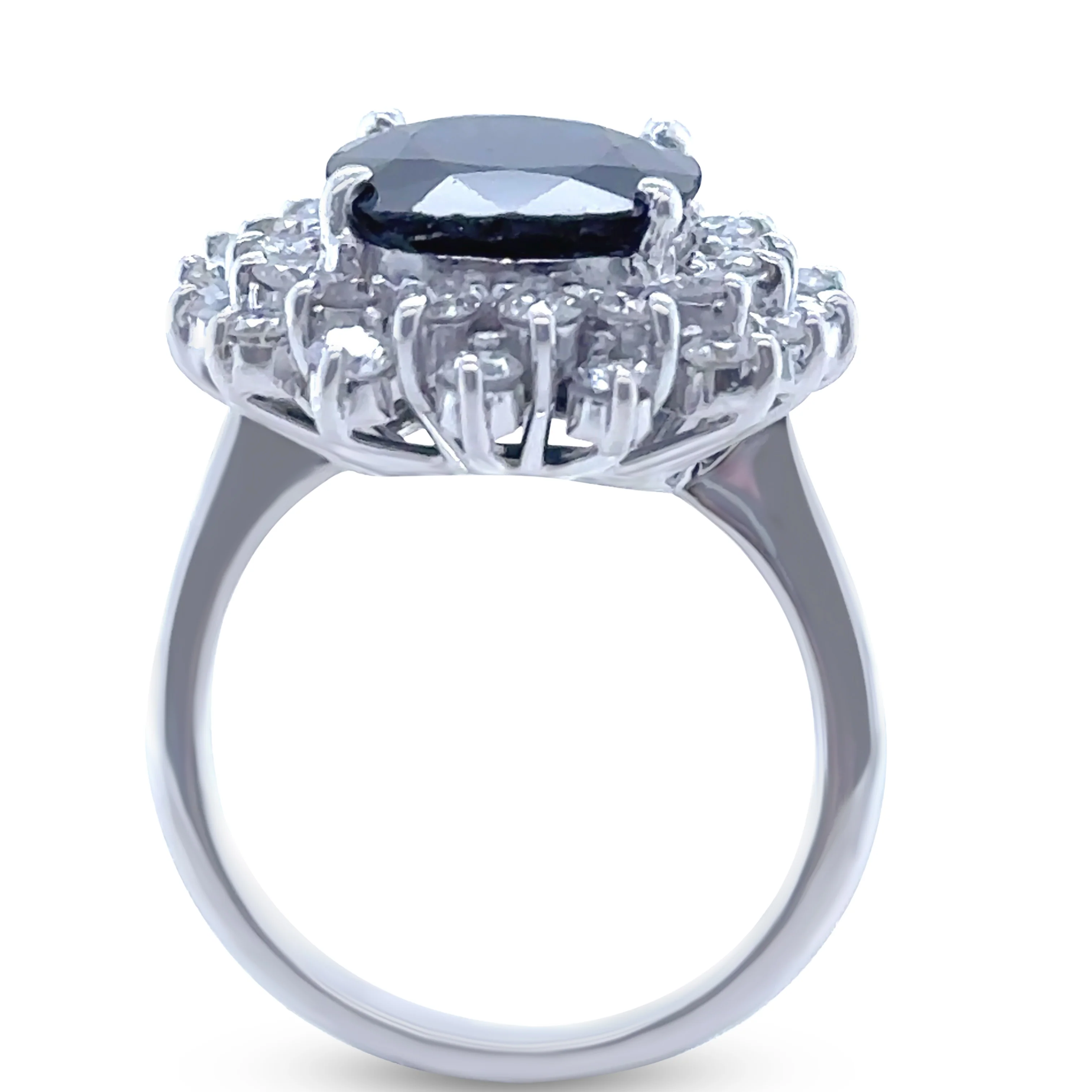 Bespoke 18ct White Gold Sapphire and Diamond Ring 5.15ct - Image 2