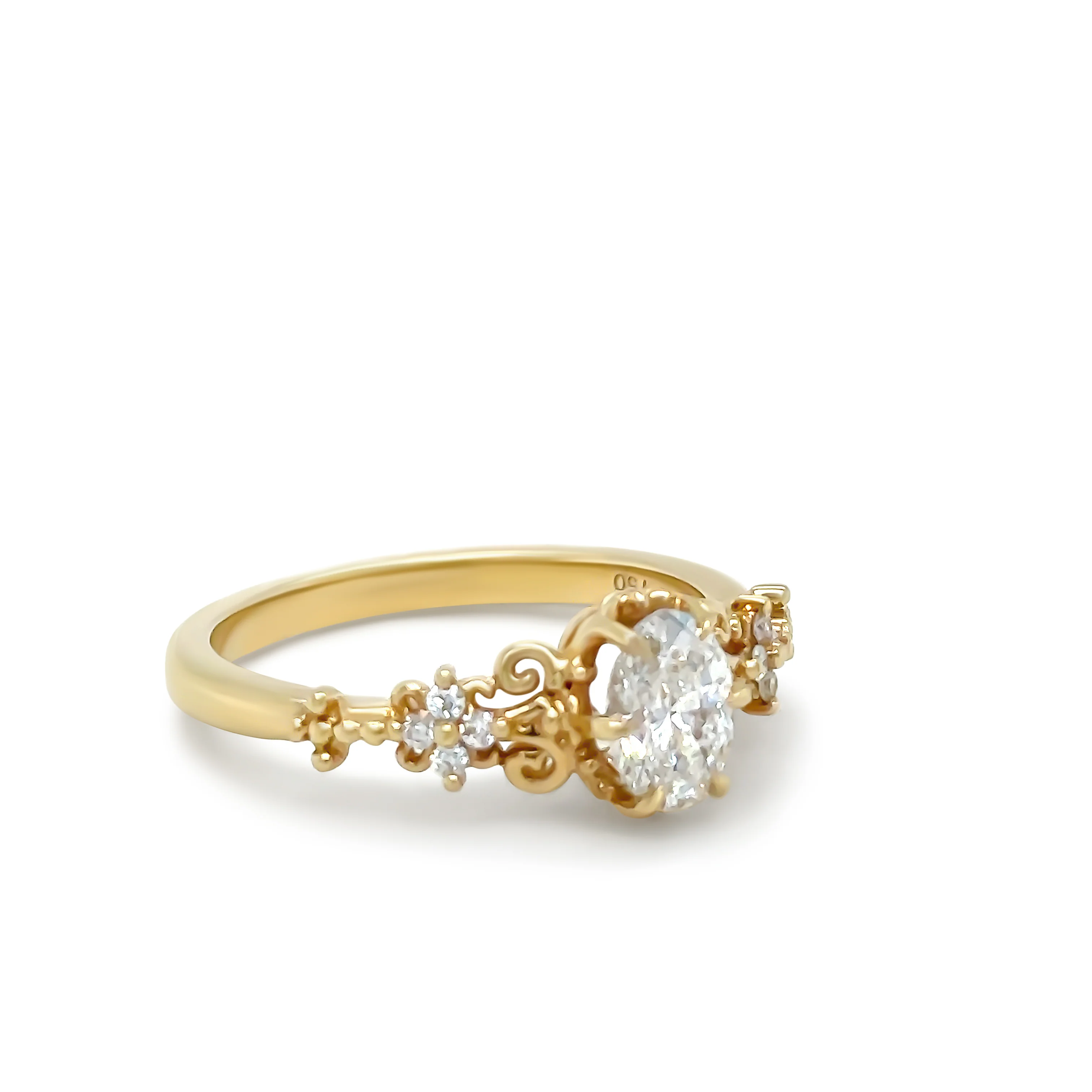 Bespoke 18ct Yellow Gold Diamond Ring 0.68ct - Image 2