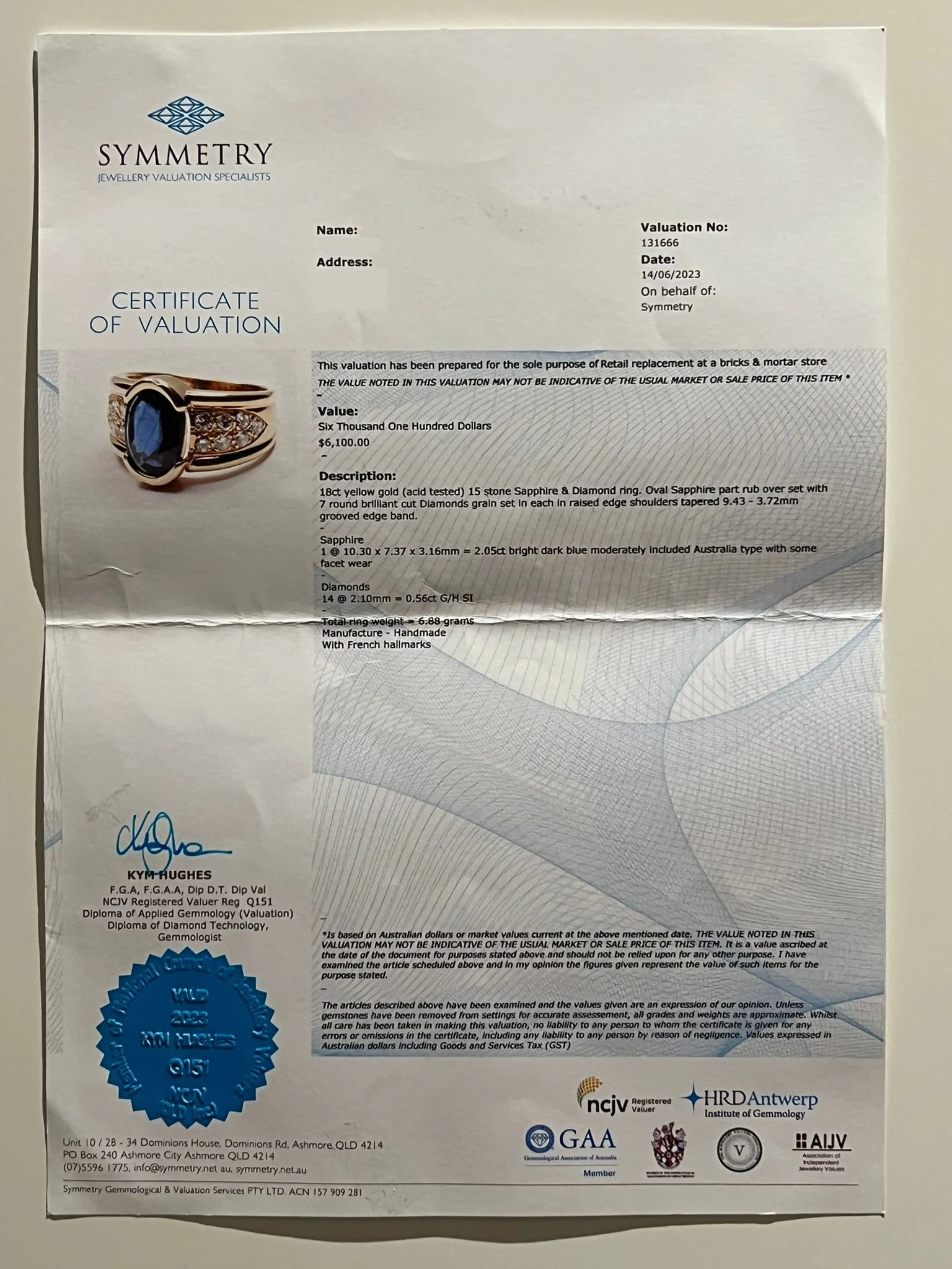 Bespoke 18ct Yellow Gold Sapphire & Diamond Ring 2.61ct - Image 9