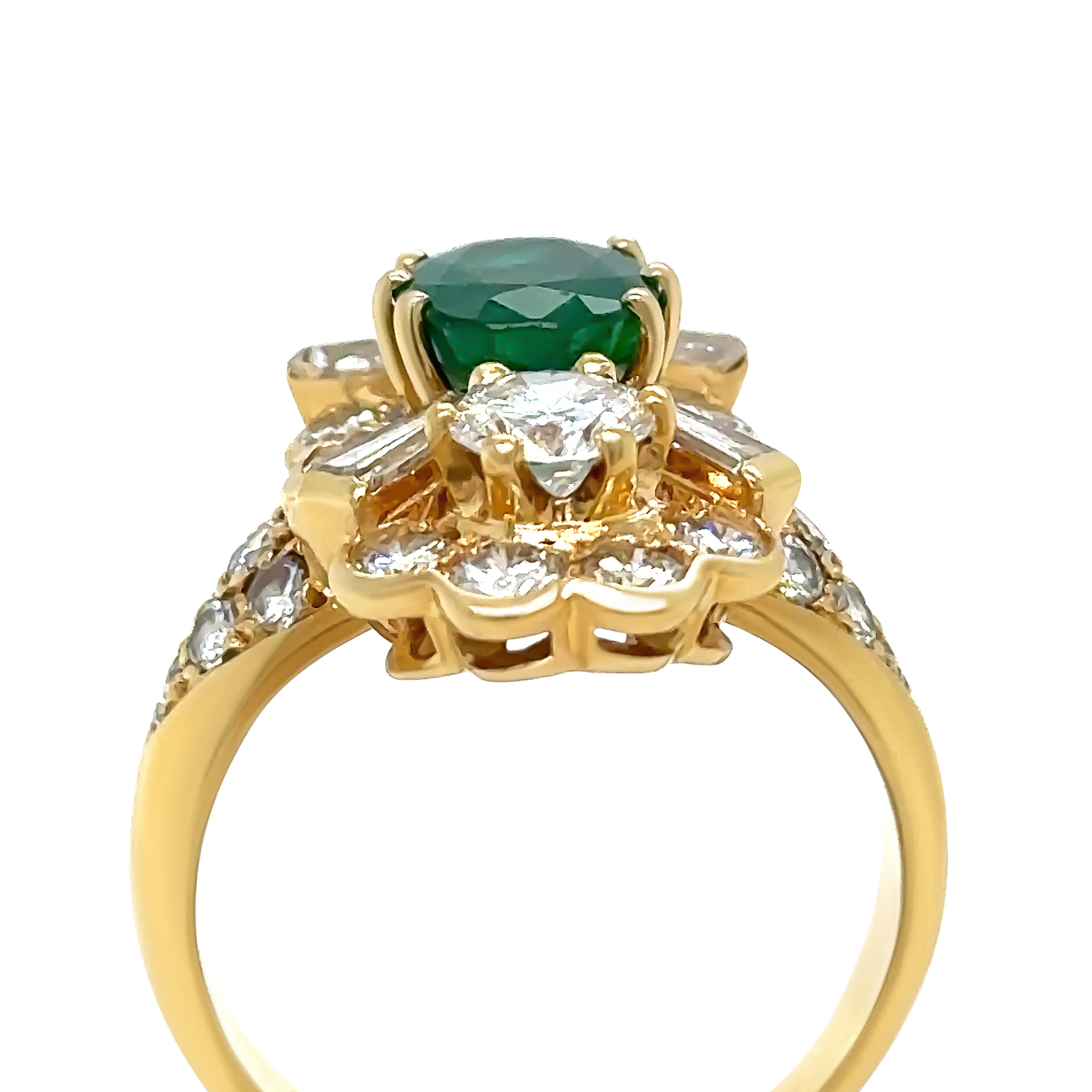 Bespoke 18ct Yellow Gold Zambian Emerald & Diamond Ring 5.41ct - Image 4