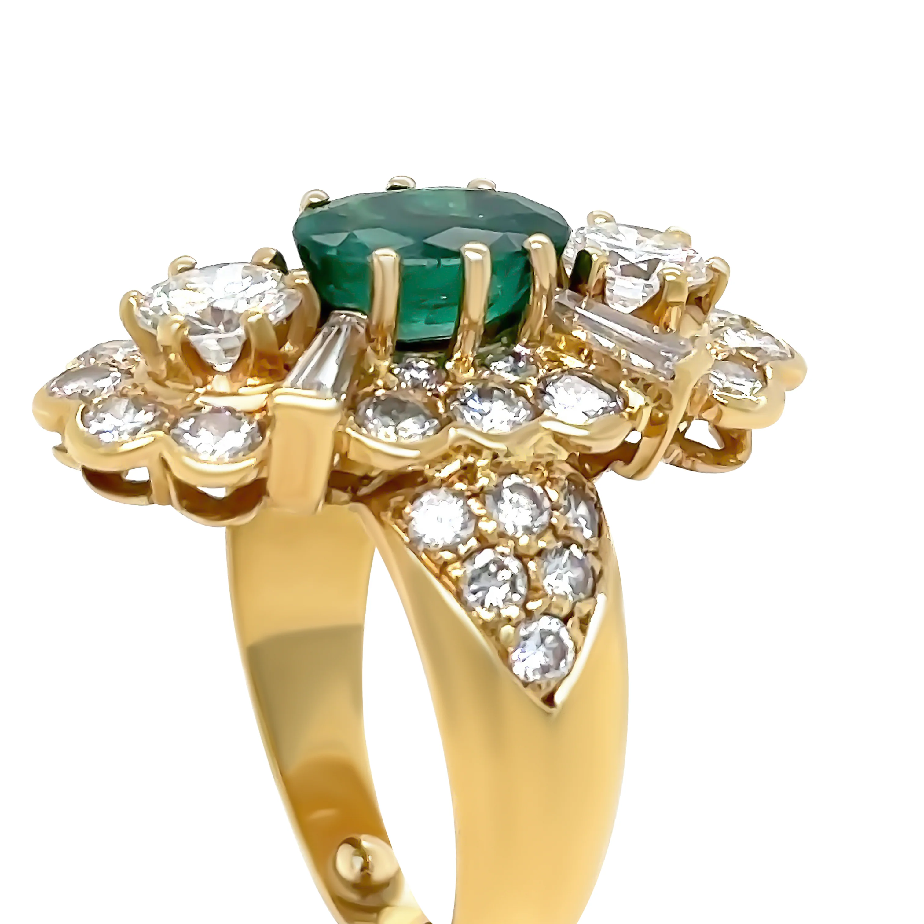 Bespoke 18ct Yellow Gold Zambian Emerald & Diamond Ring 5.41ct - Image 5
