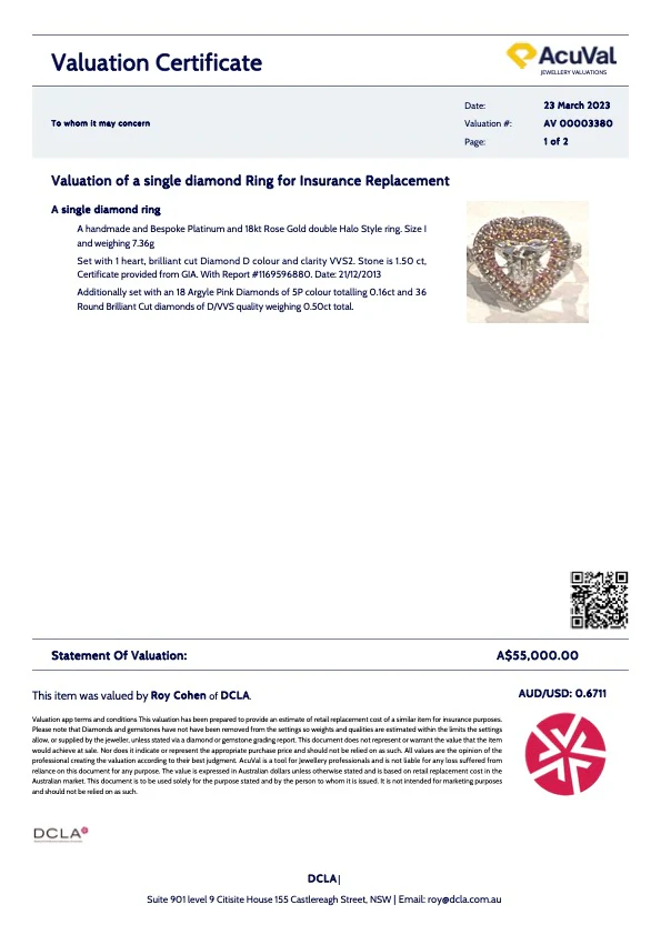 Bespoke Diamond Heart Ring 1.50ct - Image 13