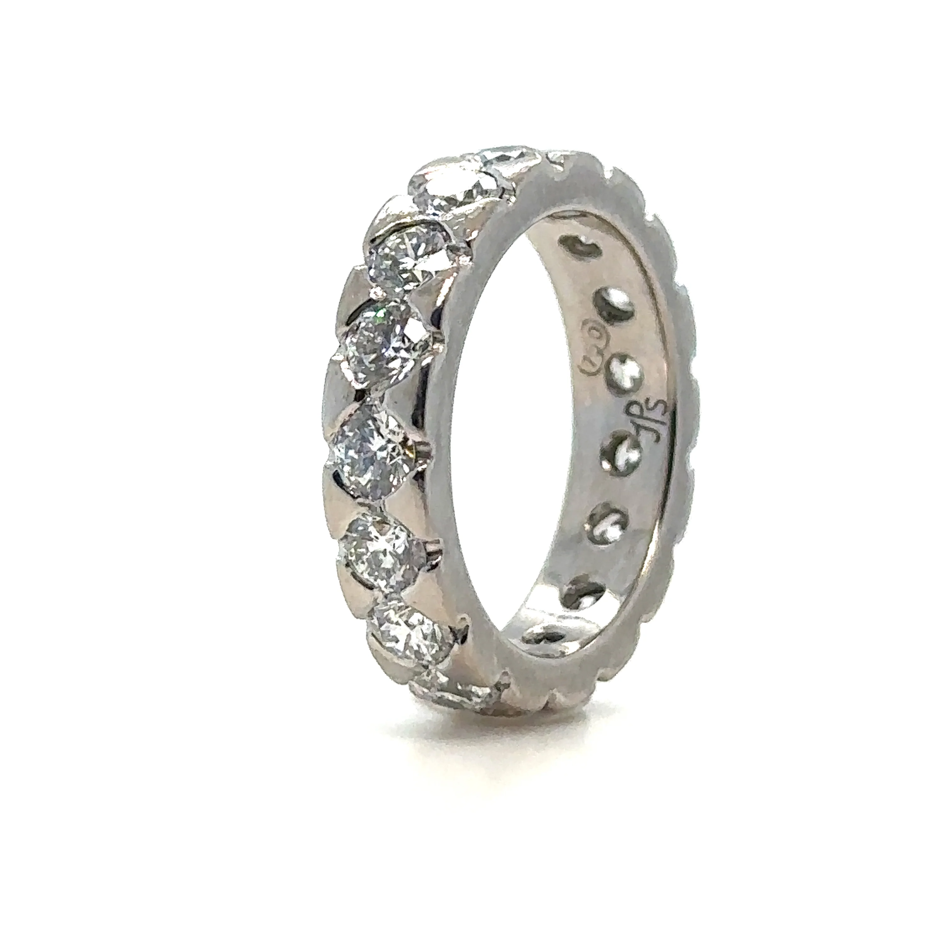 Bespoke 18ct White Gold Diamond Wedding Ring 3.40ct - Image 5