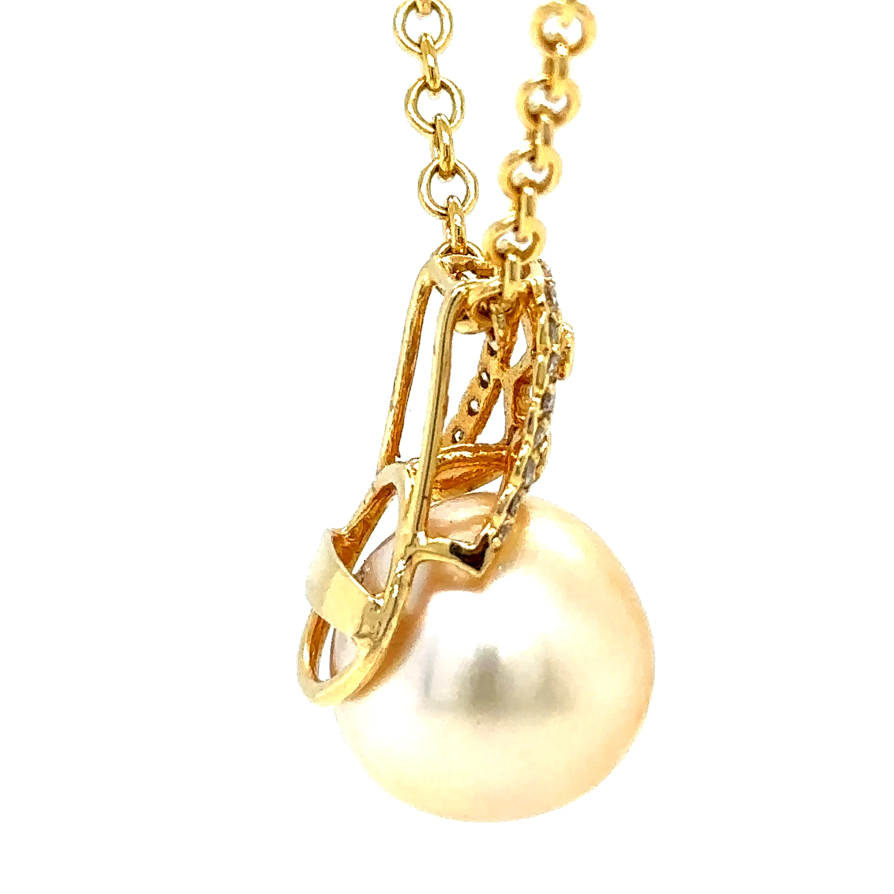 Bespoke Pearl & Diamond Pendant and Chain 0.24ct - Image 5