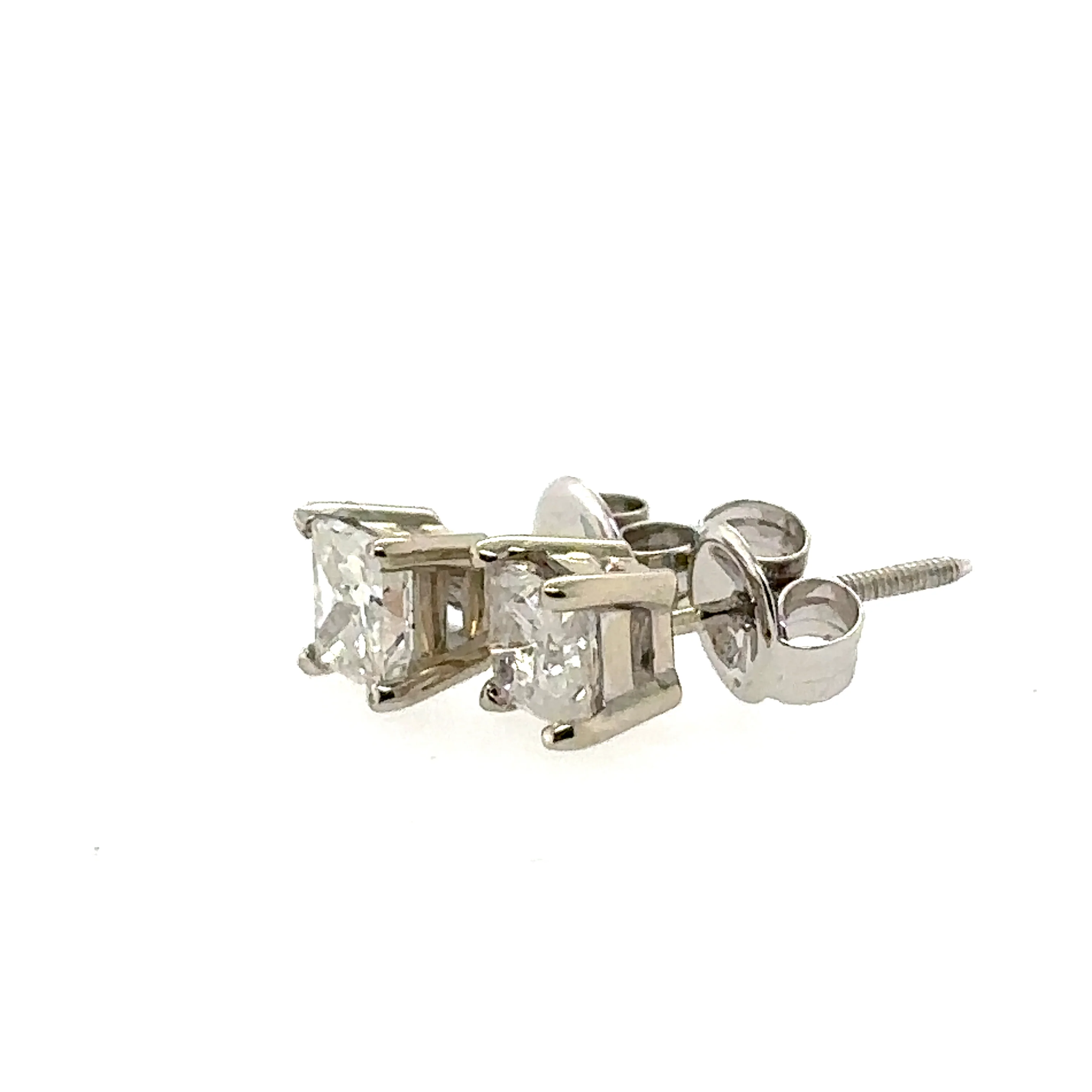 Bespoke Princess Cut Diamond Earrings 0.80ct - Image 2