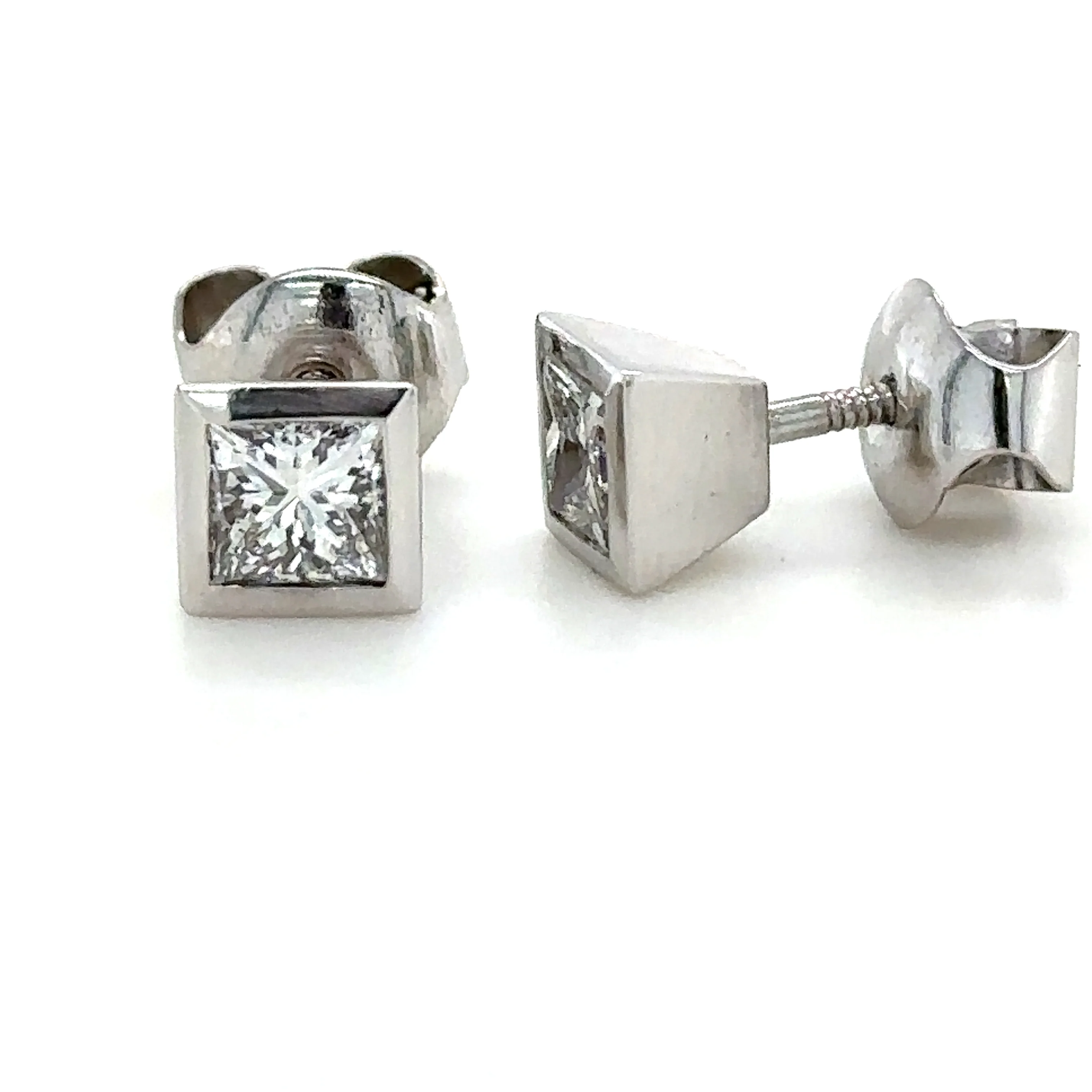 Bespoke Diamond Princess Cut Earrings 1.16ct - Image 2