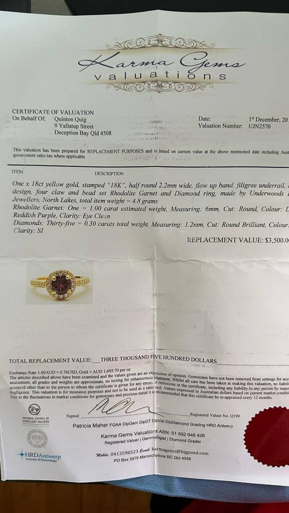 Bespoke Rhodolite Garnet and Diamond ring - Image 11