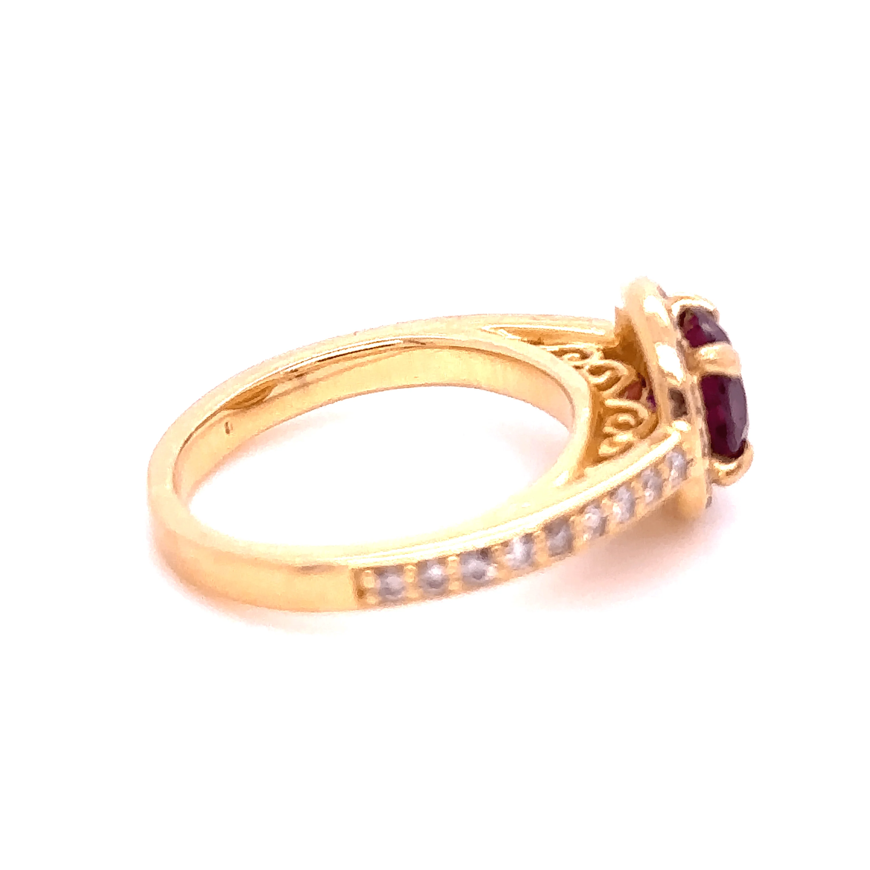 Bespoke Rhodolite Garnet and Diamond ring - Image 6
