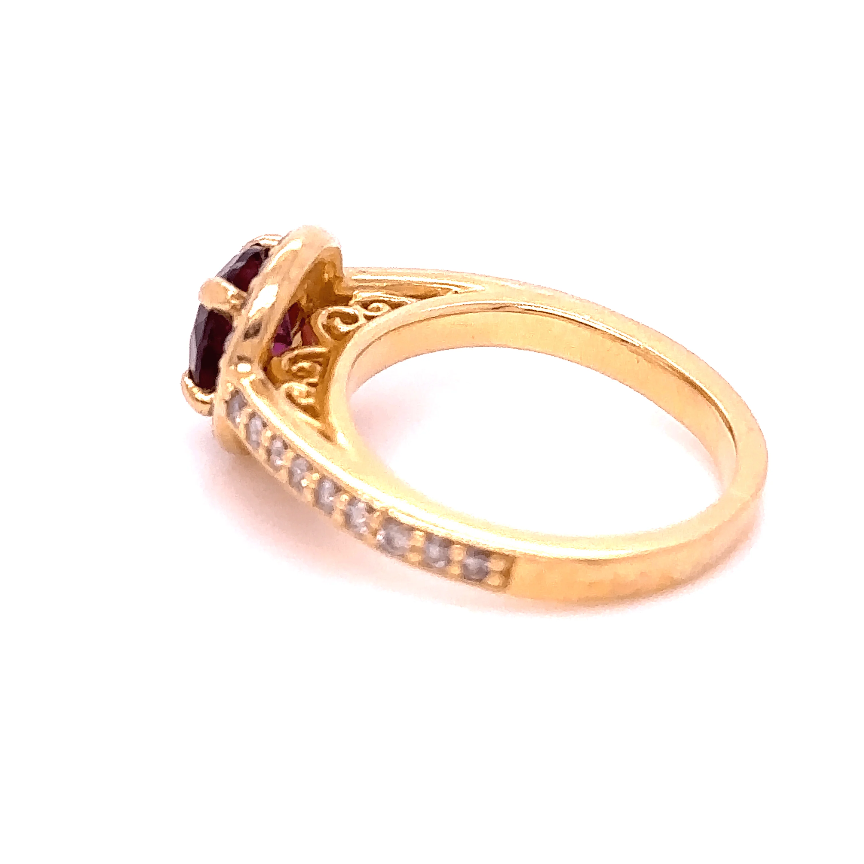 Bespoke Rhodolite Garnet and Diamond ring - Image 7