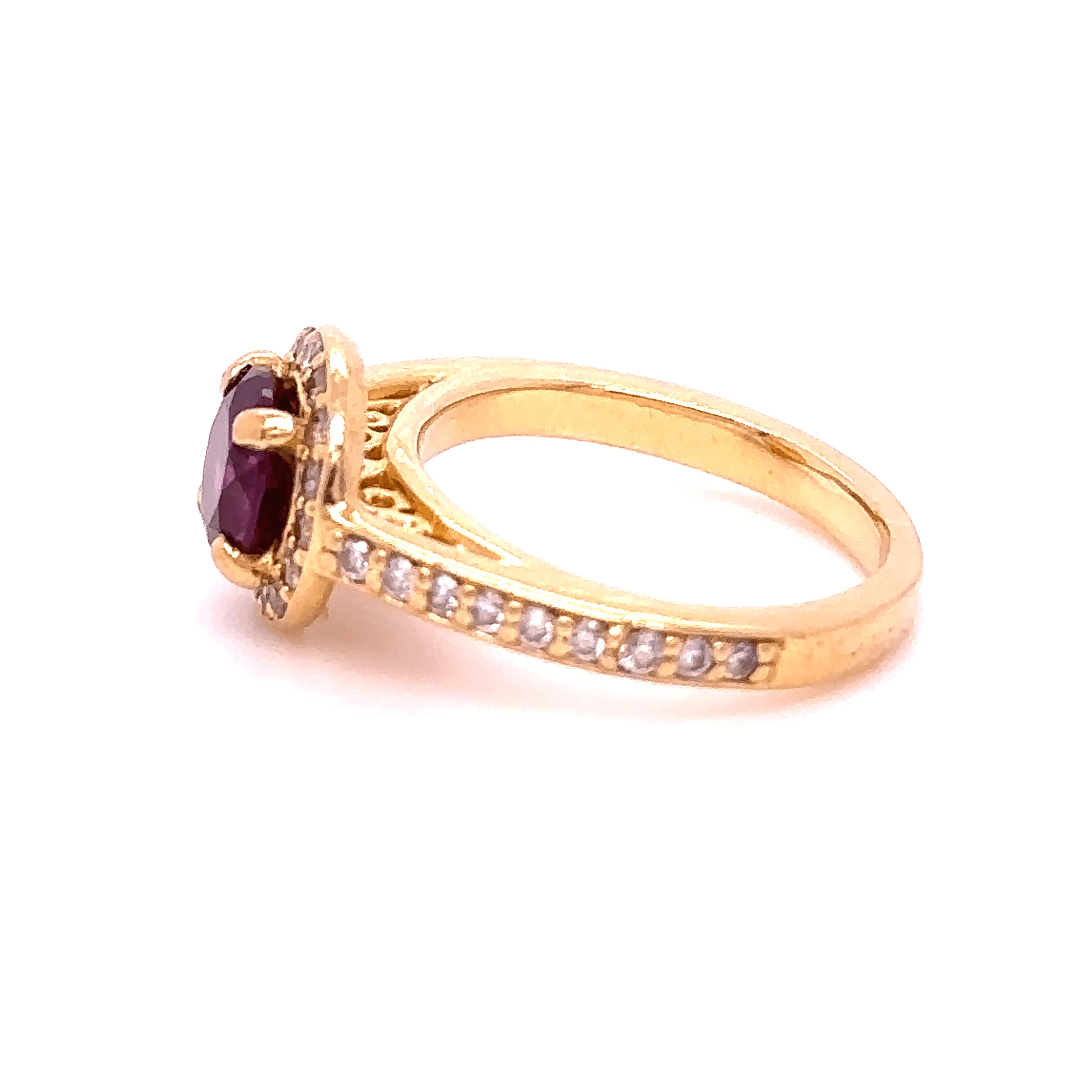 Bespoke Rhodolite Garnet and Diamond ring - Image 9
