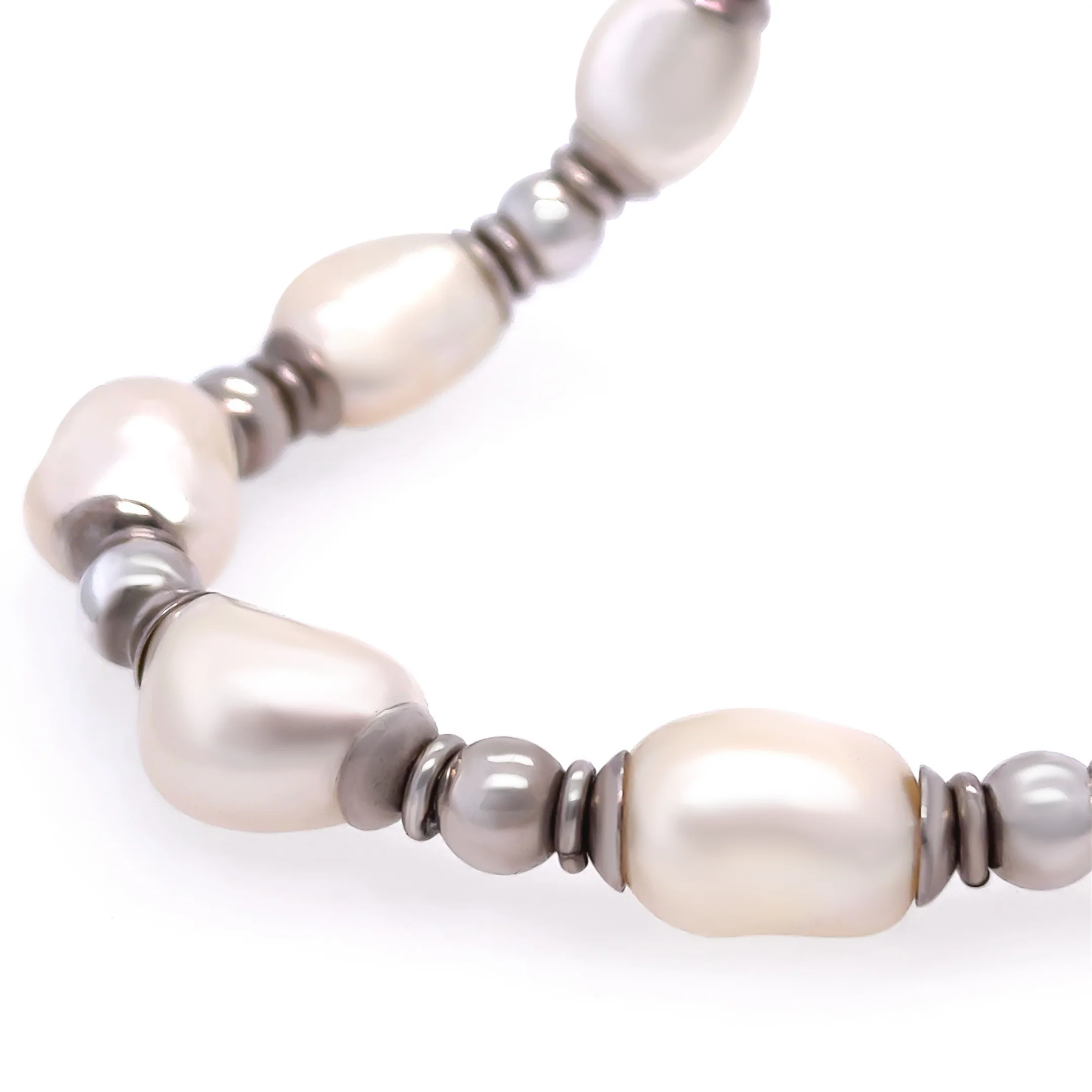 Bespoke Sterling Silver Freshwater Pearl Necklace 47.9g - Image 3