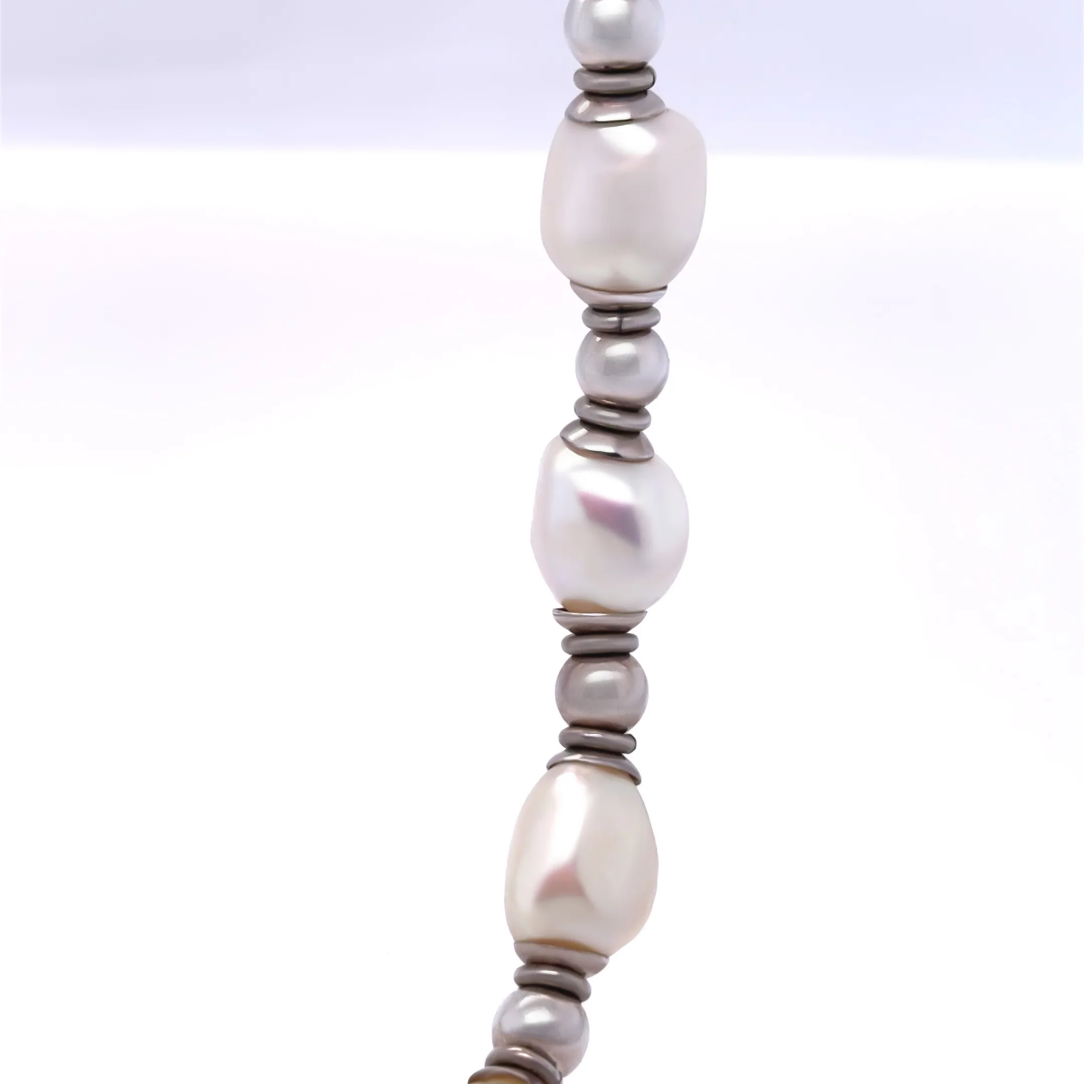 Bespoke Sterling Silver Freshwater Pearl Necklace 47.9g - Image 4