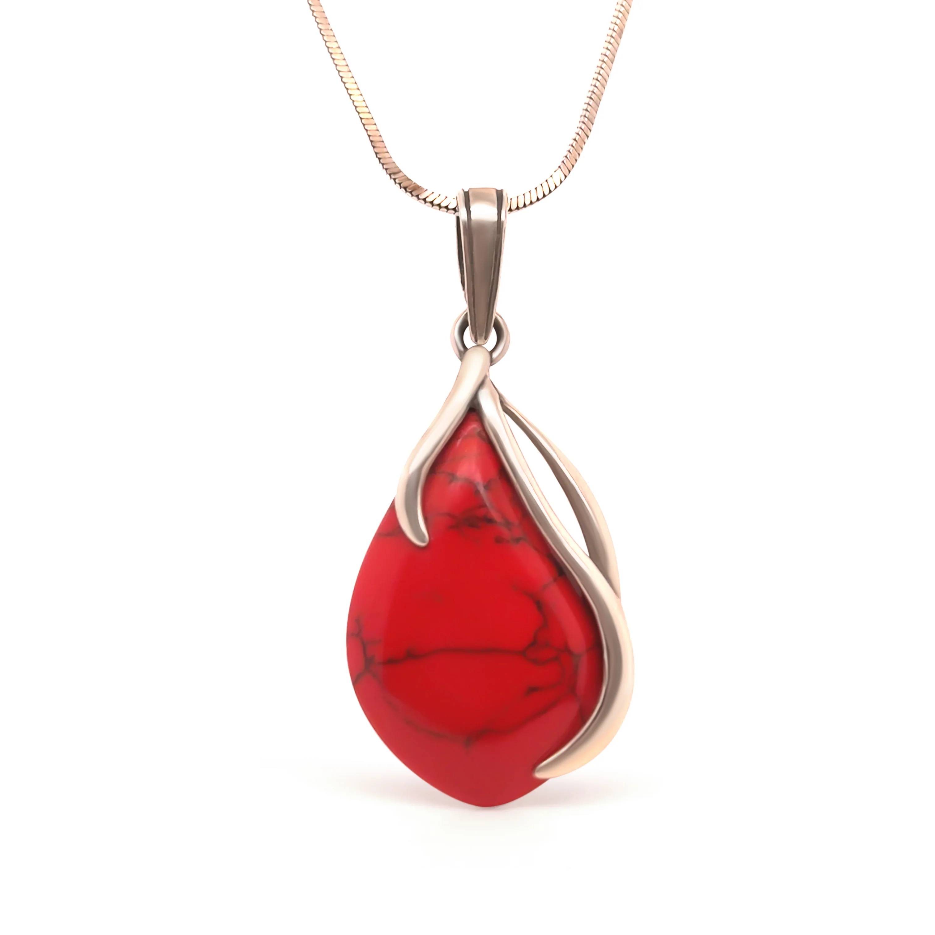 Bespoke Sterling Silver Vintage Red Stone Bracelet & Pendant - Image 4