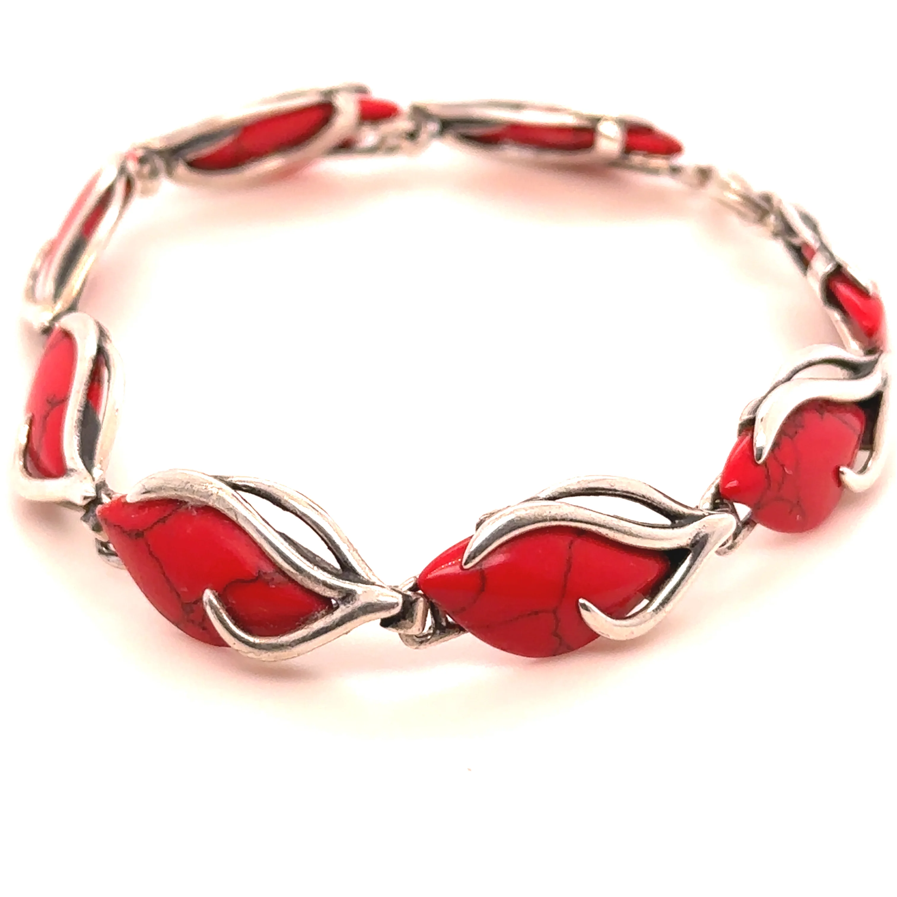 Bespoke Sterling Silver Vintage Red Stone Bracelet & Pendant - Image 6