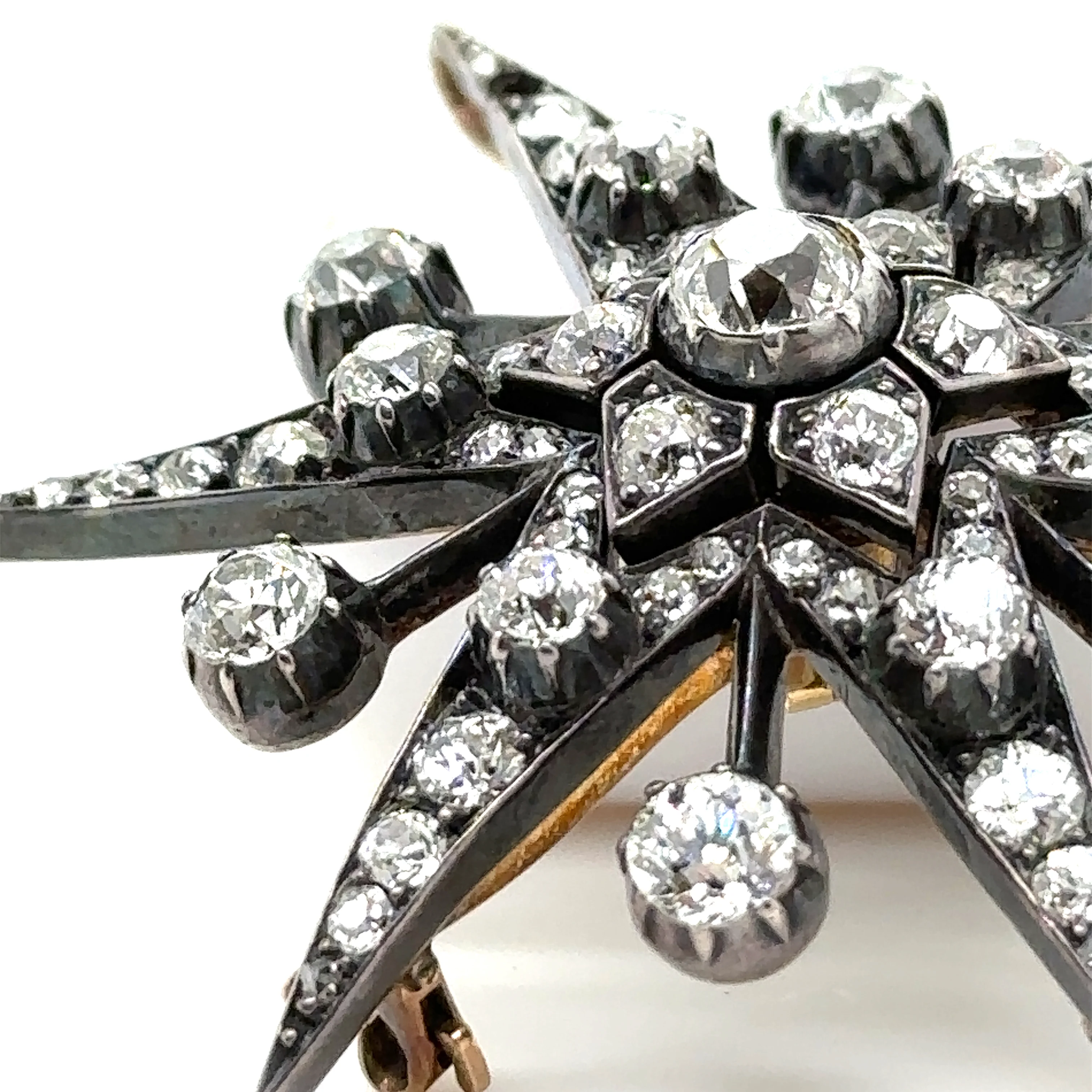 Bespoke Victorian Diamond Starburst Pendant/Brooch 8.70ct - Image 5