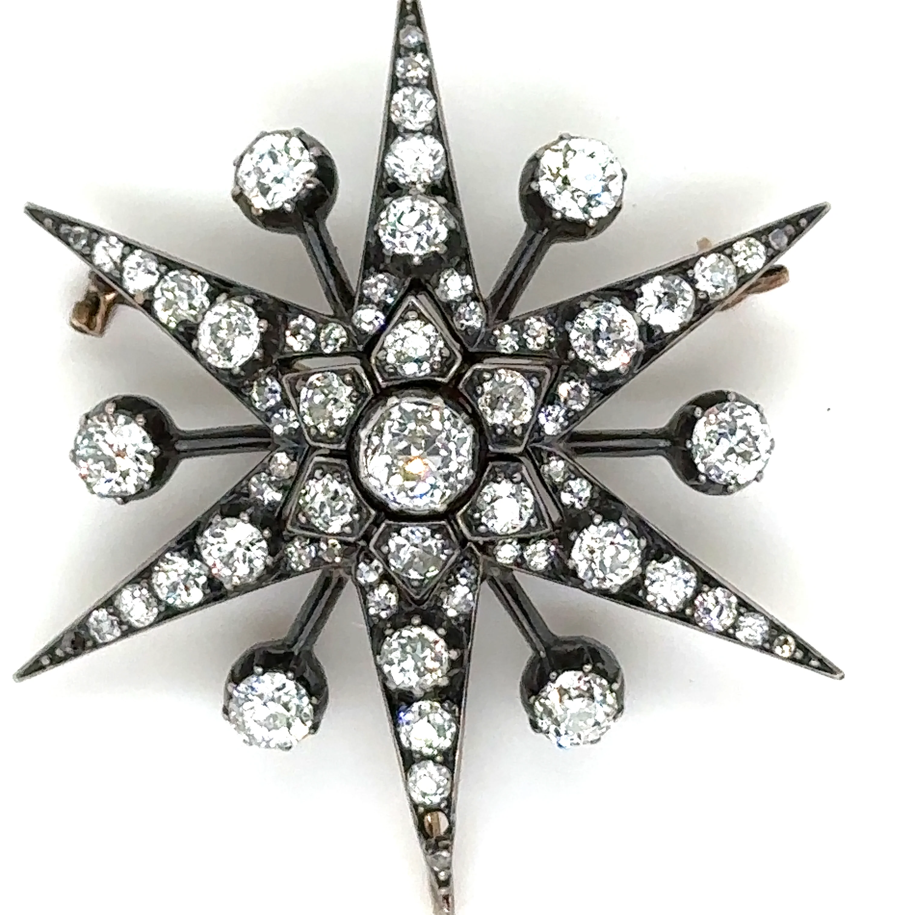 Bespoke Victorian Diamond Starburst Pendant/Brooch 8.70ct - Image 6
