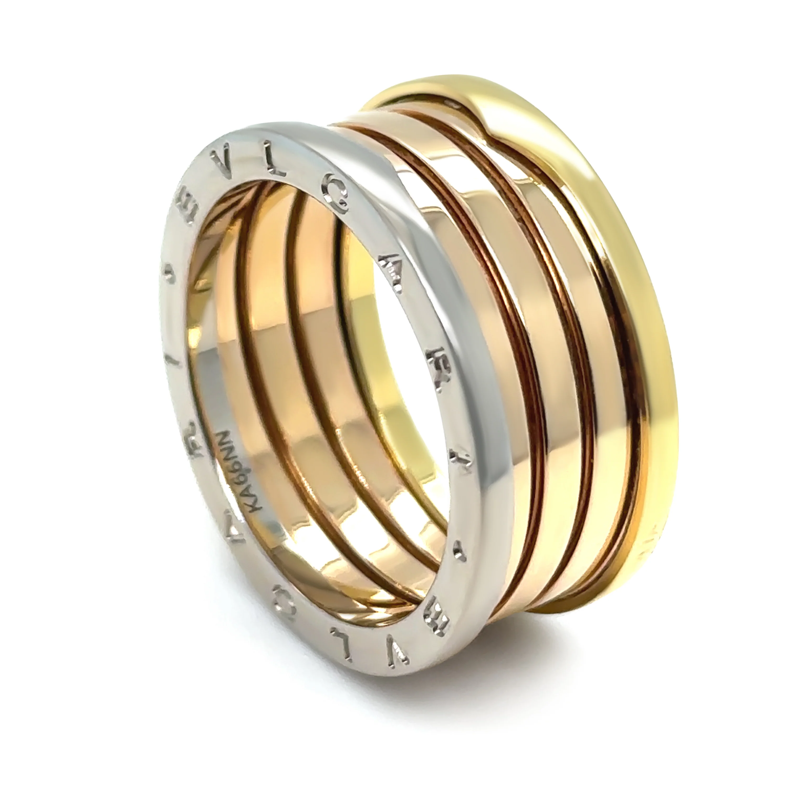 Bvlgari 18ct White, Rose & Yellow Gold B.Zero1 4 Band Ring 14g - Image 2