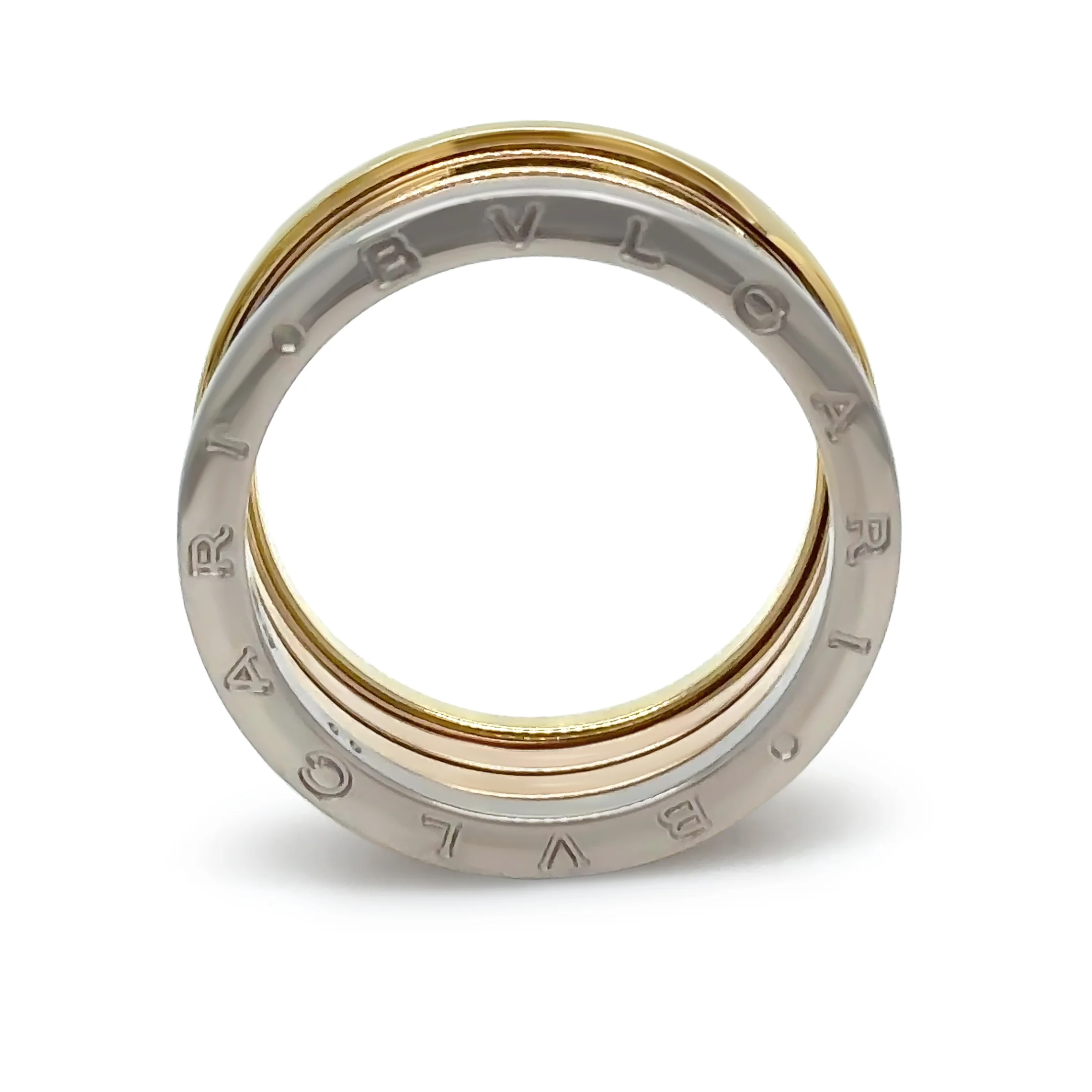 Bvlgari 18ct White, Rose & Yellow Gold B.Zero1 4 Band Ring 14g - Image 3