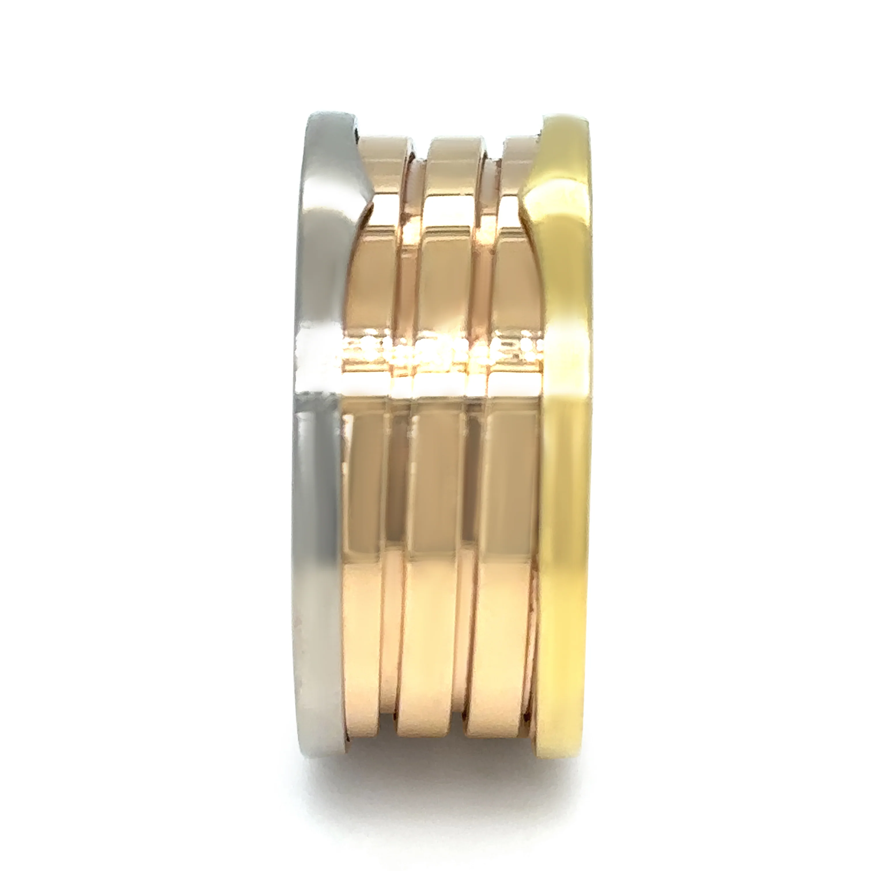 Bvlgari 18ct White, Rose & Yellow Gold B.Zero1 4 Band Ring 14g - Image 4