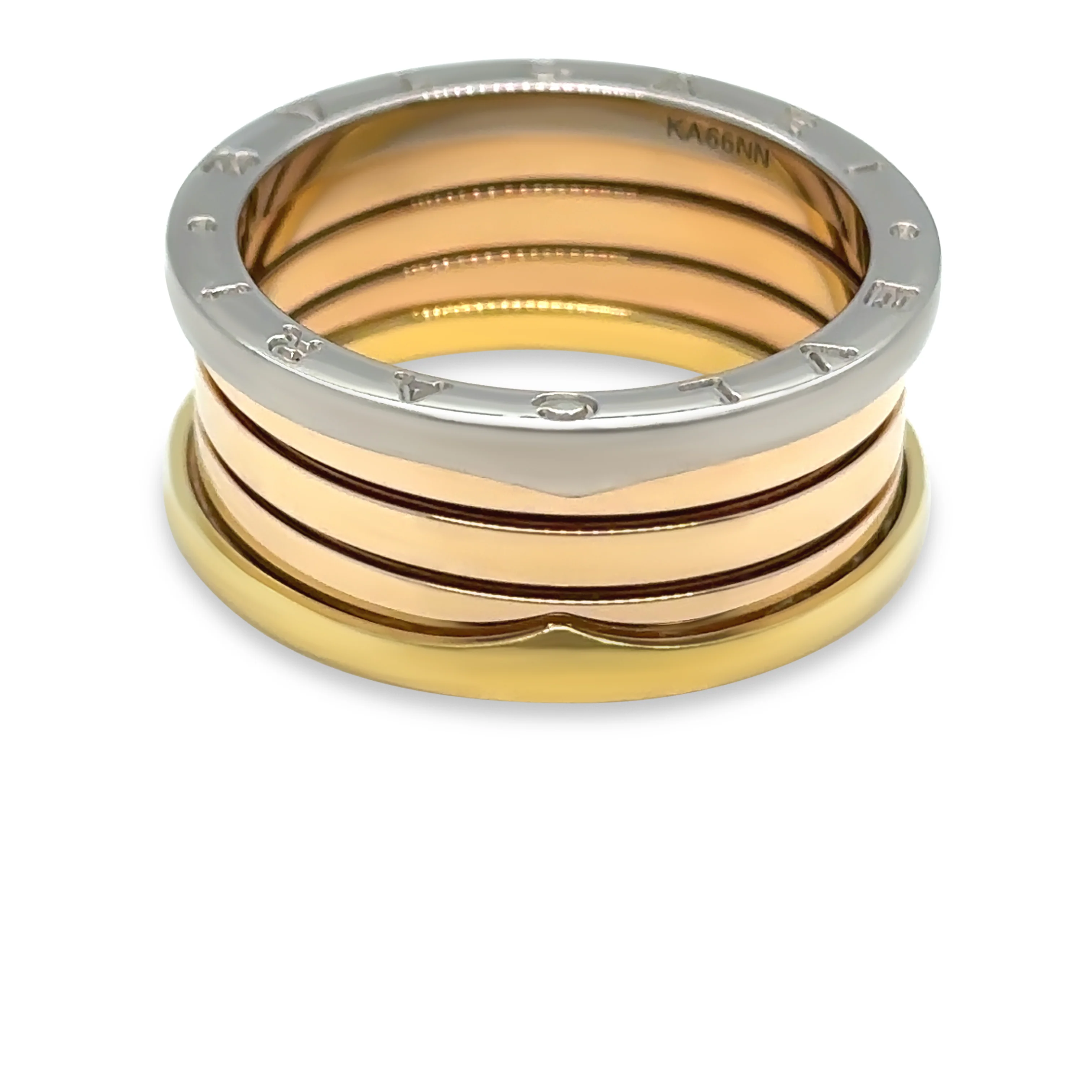 Bvlgari 18ct White, Rose & Yellow Gold B.Zero1 4 Band Ring 14g - Image 5