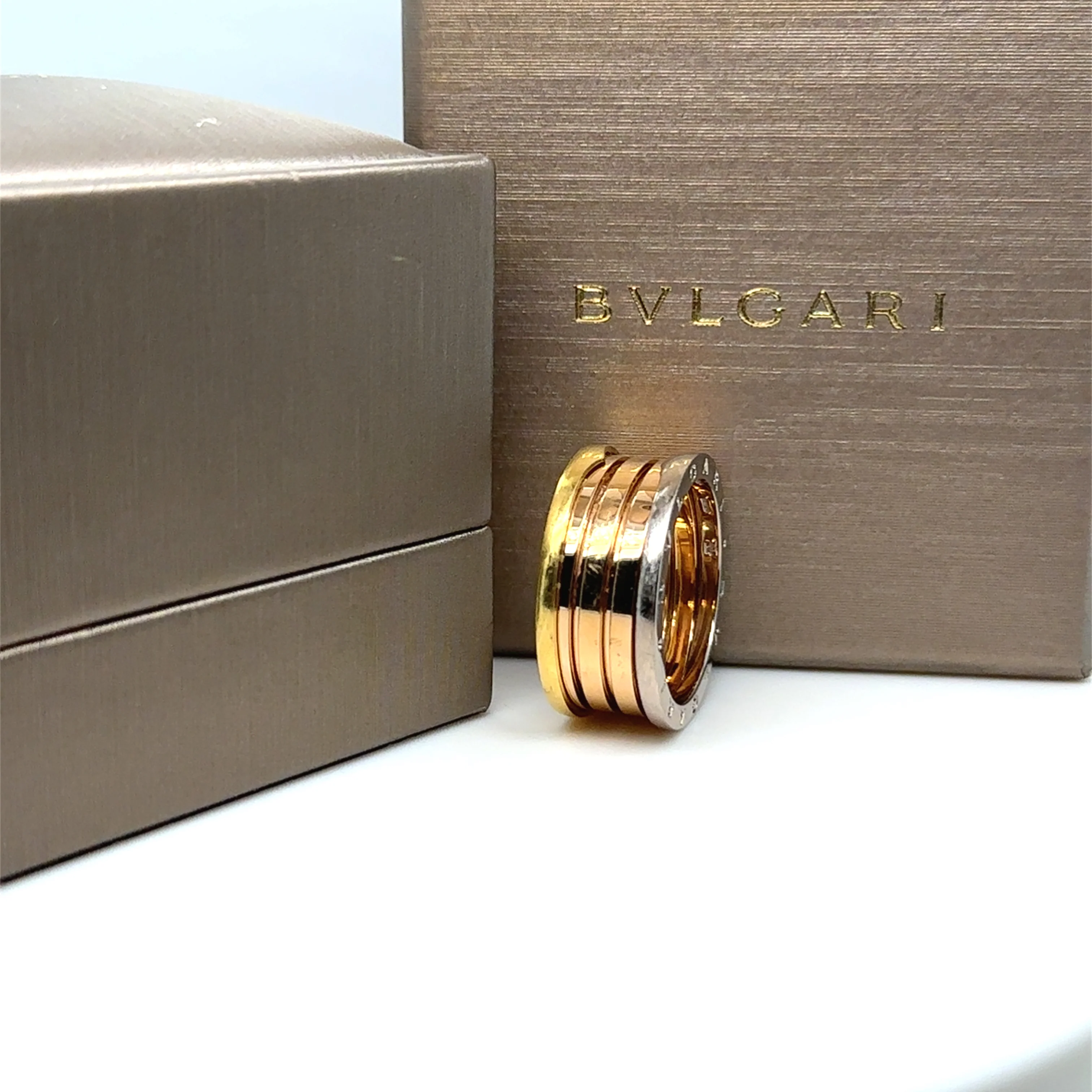 Bvlgari 18ct White, Rose & Yellow Gold B.Zero1 4 Band Ring 14g - Image 6